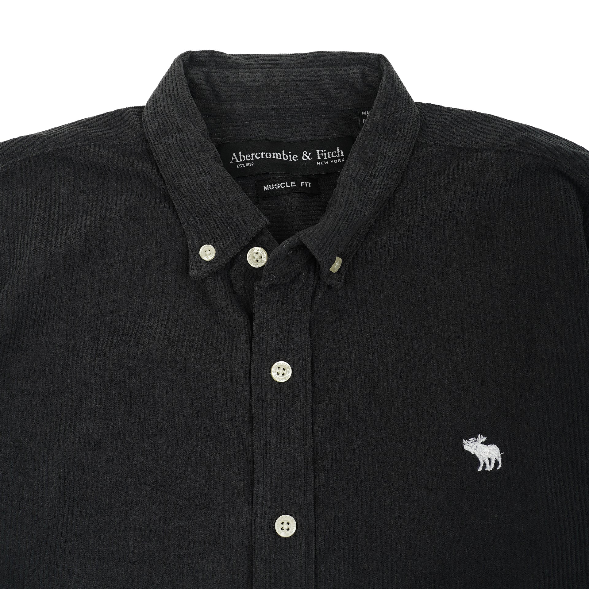 ABERCROMBIE & FITCH Seraphic Onyx Whisper Muscle Fit Long Sleeve Shirt