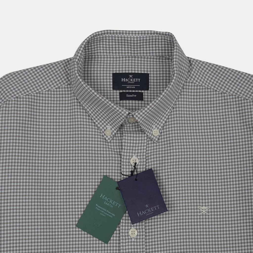HACKETT Mystic Fern Tailored Fit Long Sleeve Gingham Shirt