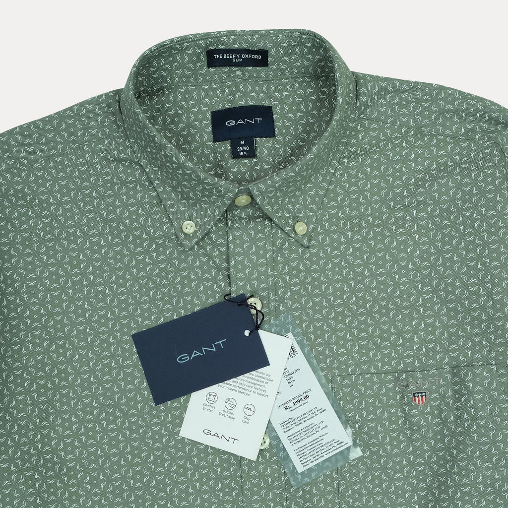 GANT Serene Fern Classic Fit Long Sleeve Printed Oxford Shirt