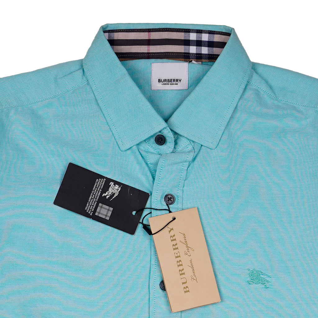 BURBERRY Opulent Aqua Classic Fit Long Sleeve Shirt