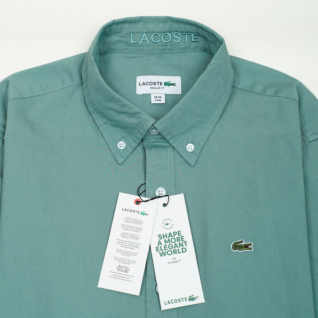 LACOSTE Opulent Teal Classic Fit Long Sleeve Button-Down Shirt