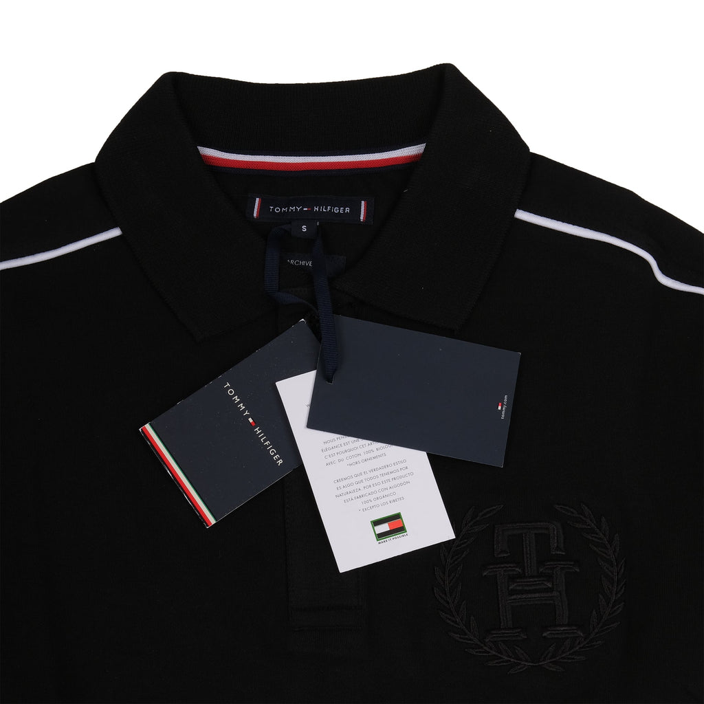 TOMMY HILFIGER Midnight Onyx Classic Fit Polo Shirt with Contrast Piping