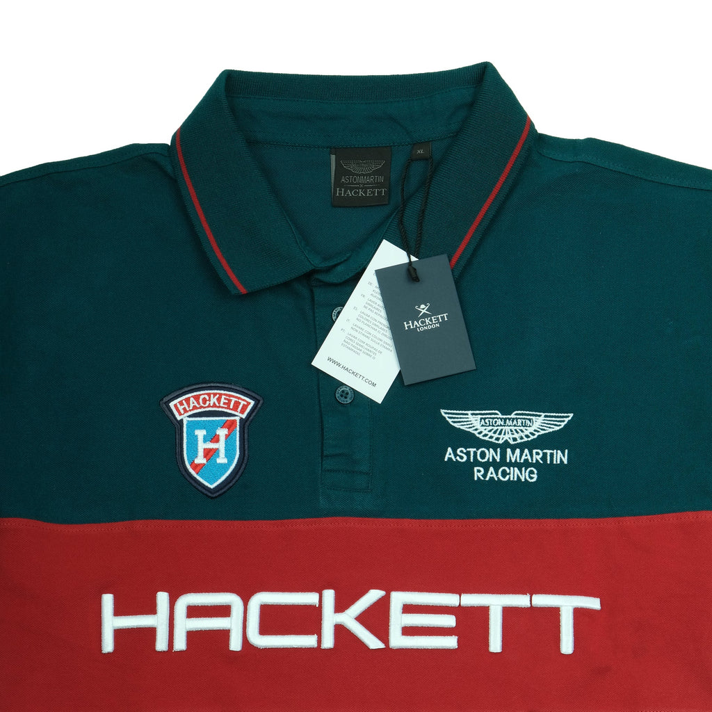 HACKETT Deep Forest Classic Fit Stripe Polo Shirt
