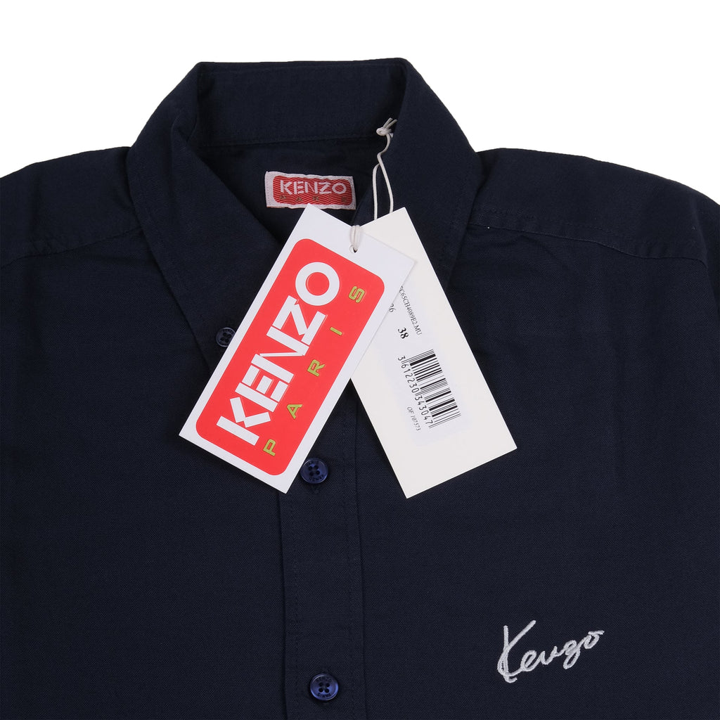 KENZO PARIS Midnight Navy Classic Fit Long Sleeve Button-Up Shirt