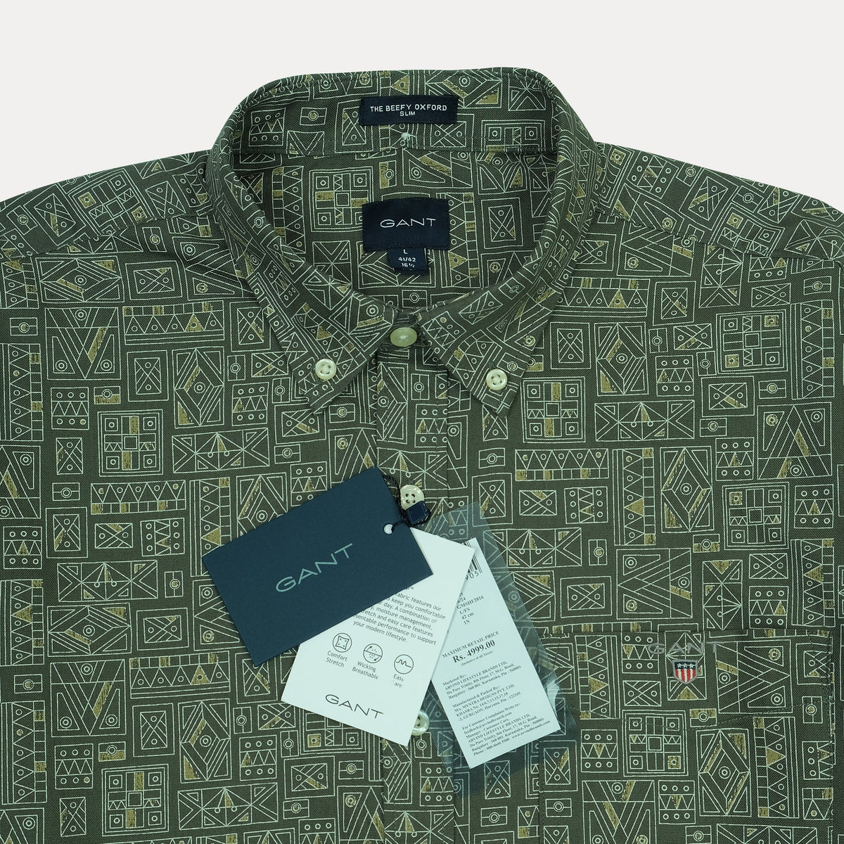 GANT Mystic Fern Tailored Fit Long Sleeve Button-Up Shirt