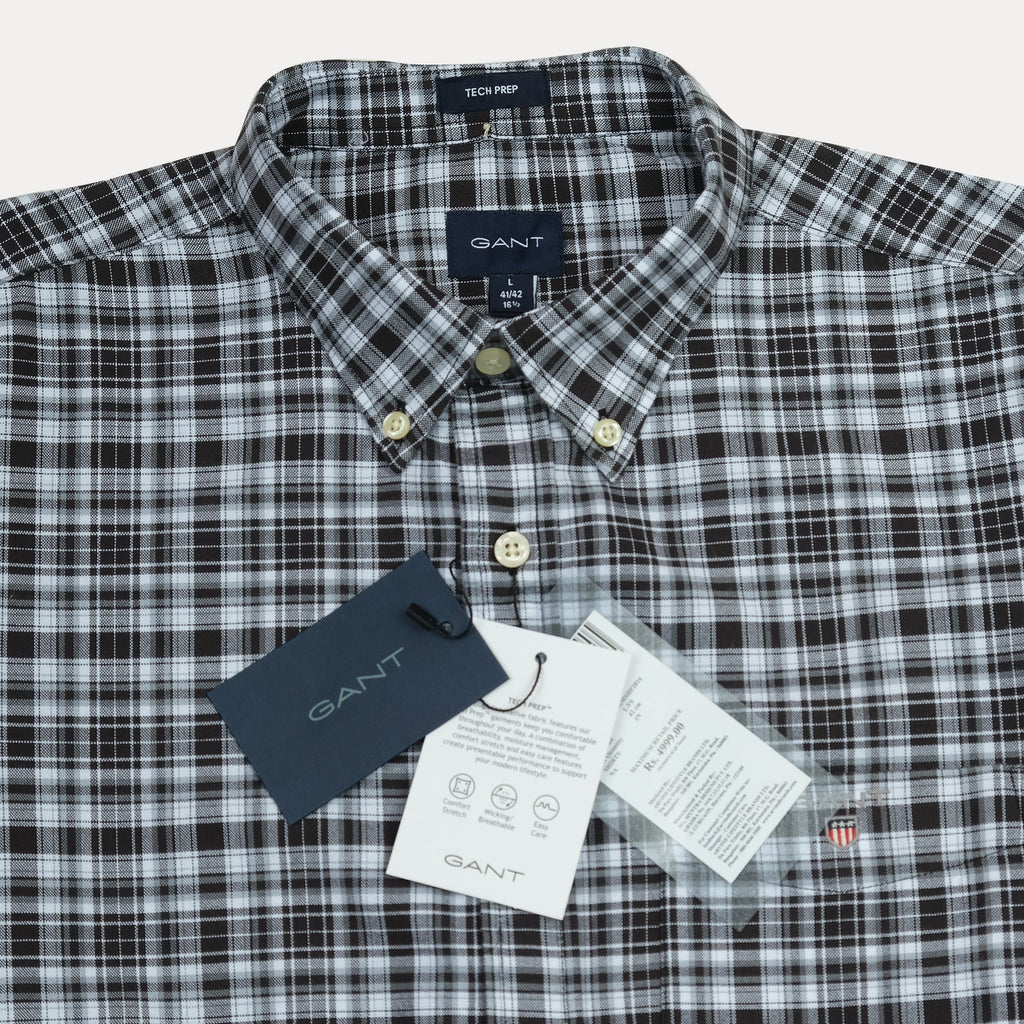 GANT Stormy Charcoal Slim Fit Long Sleeve Button-Up Shirt