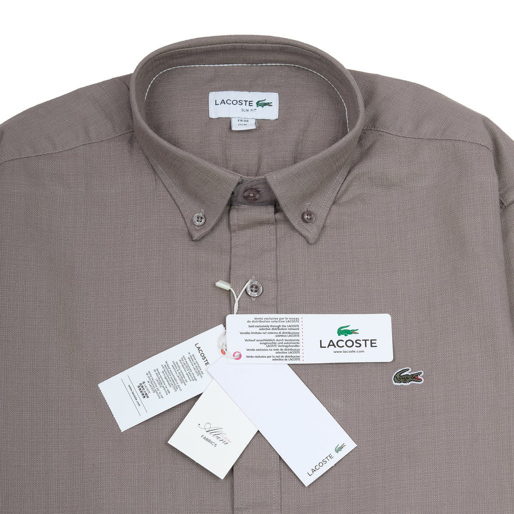 LACOSTE Terracotta Mist Classic Fit Long Sleeve Button-Down Shirt