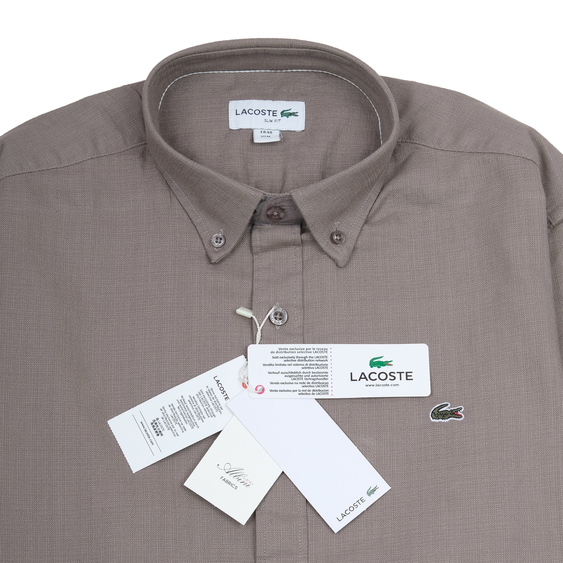 LACOSTE Terracotta Mist Classic Fit Long Sleeve Button-Down Shirt