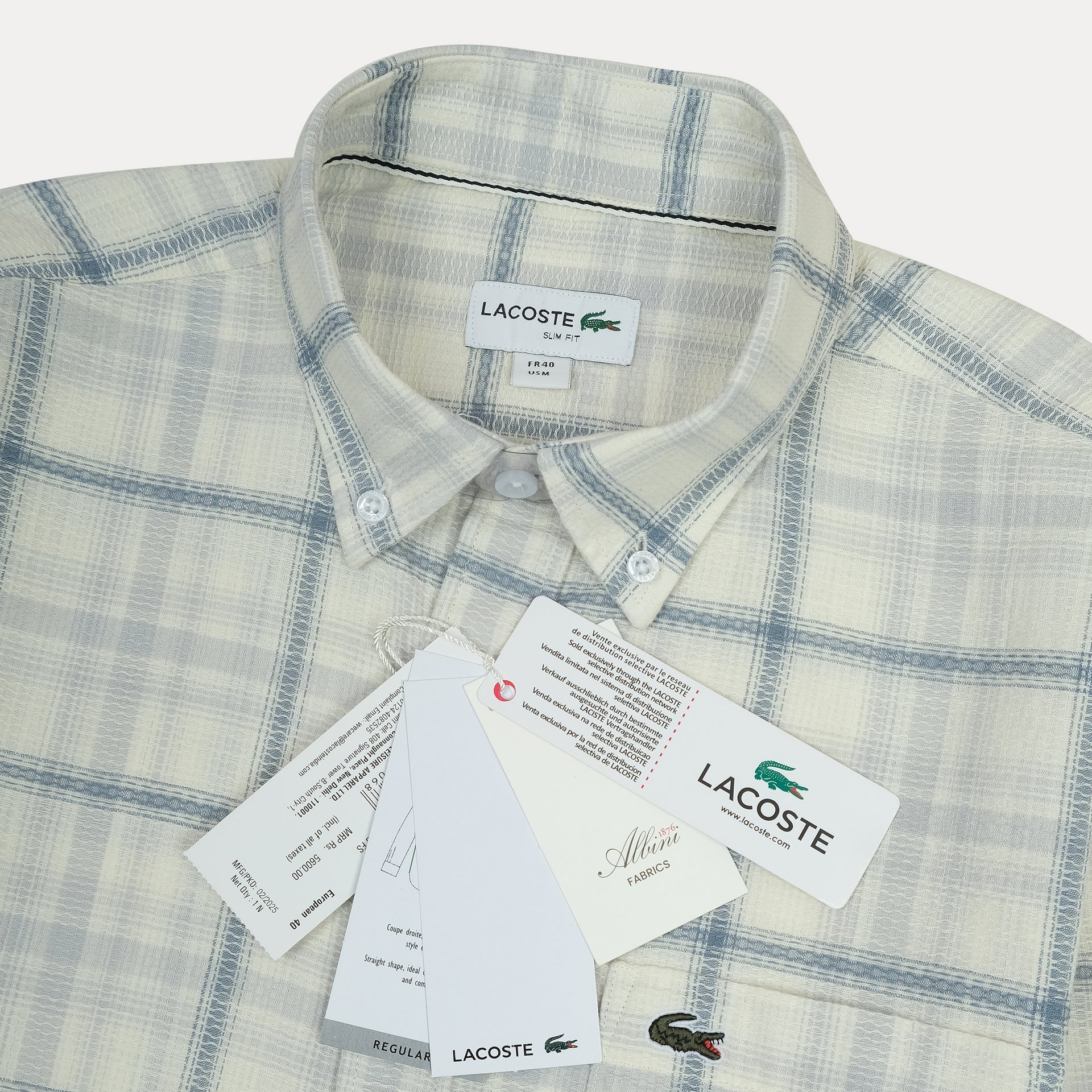 Lacoste Classic Fit Plaid Button-Up Shirt