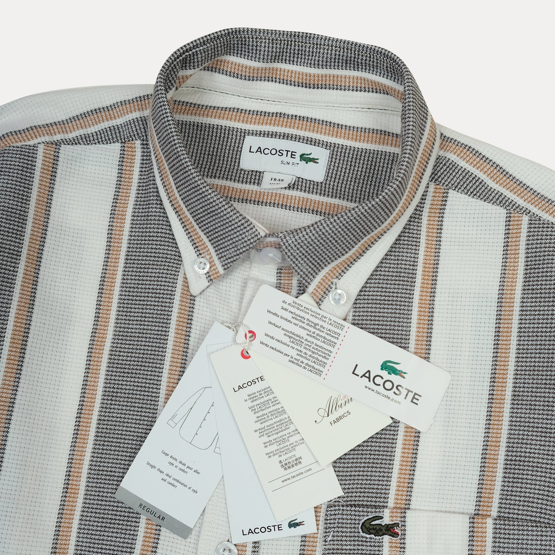 LACOSTE Twilight Drift Tailored Fit Long Sleeve Button-Up Shirt