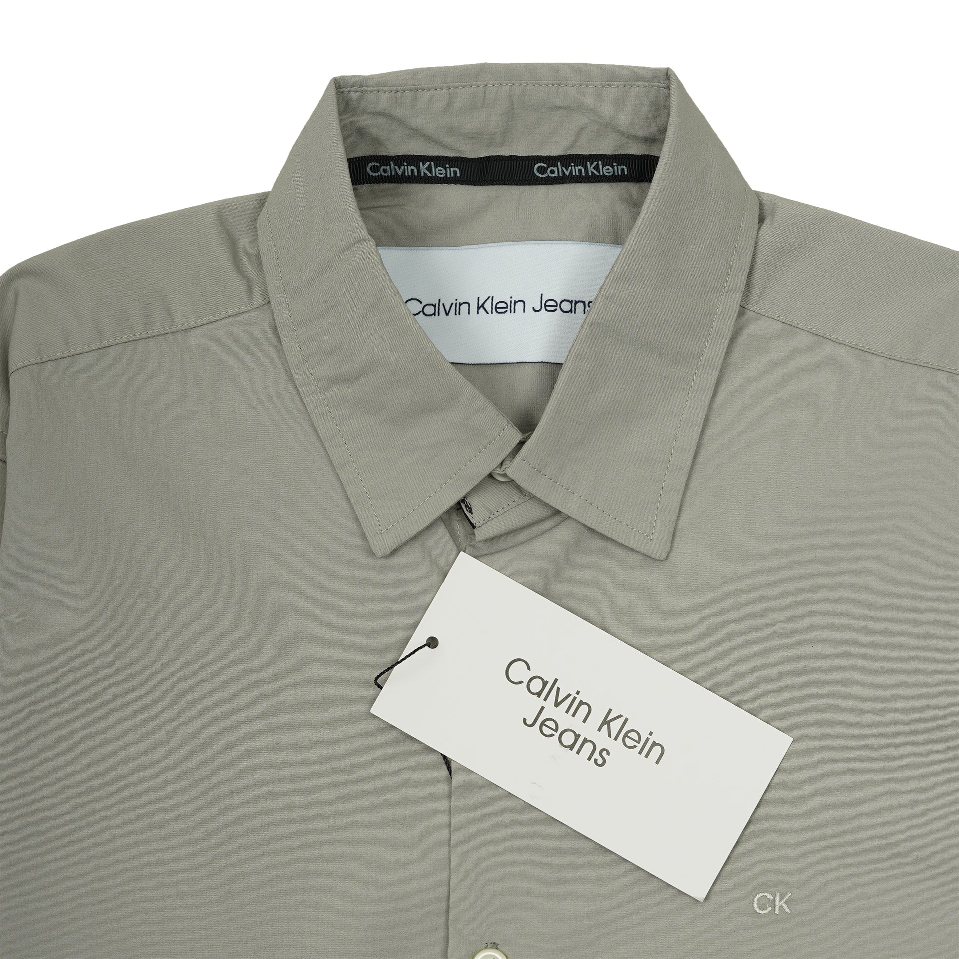 CALVIN KLEIN JEANS Ethereal Olive Tailored Fit Long Sleeve Shirt