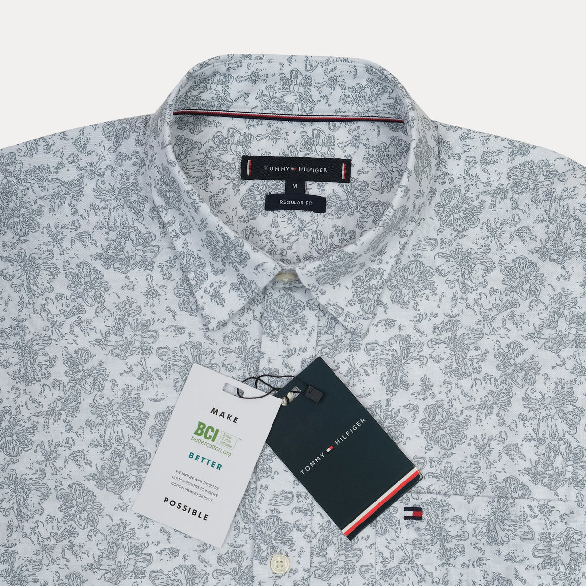 TOMMY HILFIGER Misty Aqua Elegant Fit Long Sleeve Button-Up Shirt