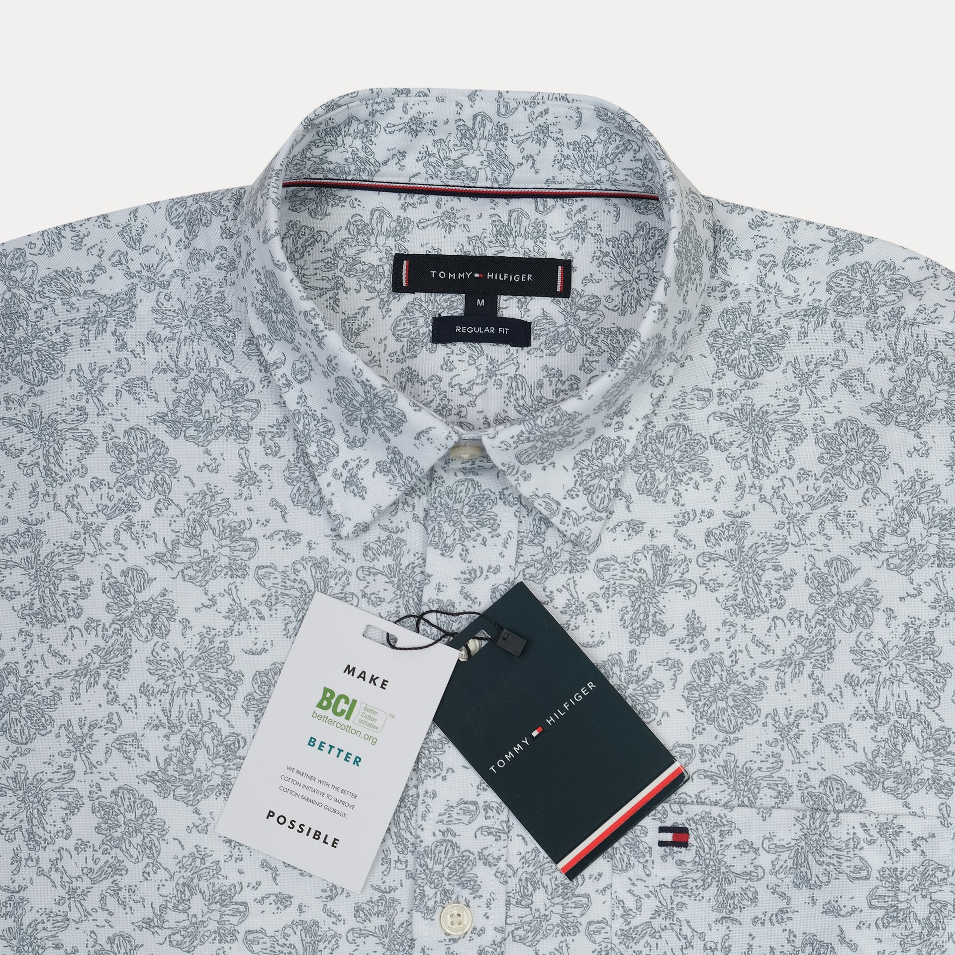 TOMMY HILFIGER Misty Aqua Elegant Fit Long Sleeve Button-Up Shirt