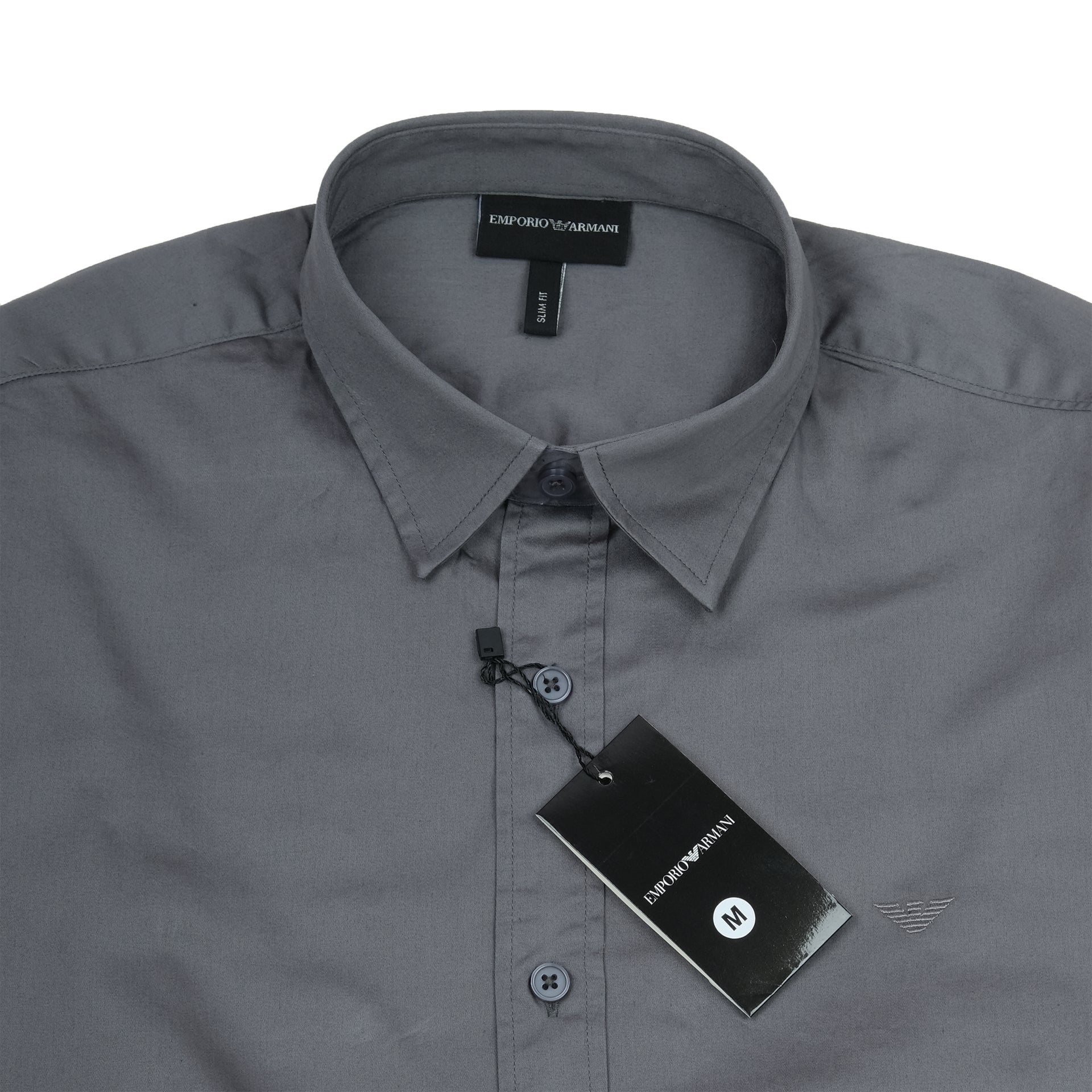 EMPORIO ARMANI Nebula Grey Tailored Fit Long Sleeve Shirt