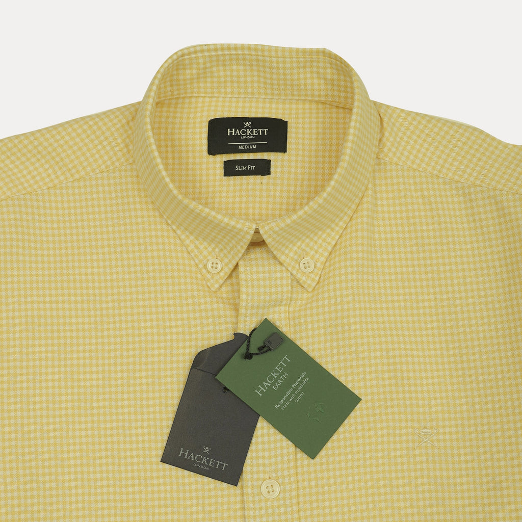HACKETT Daffodil Glimmer Tailored Fit Long Sleeve Gingham Shirt