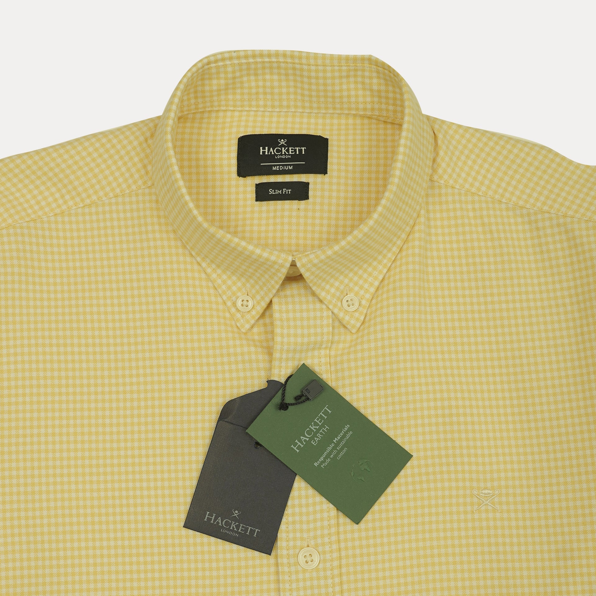 HACKETT Daffodil Glimmer Tailored Fit Long Sleeve Gingham Shirt