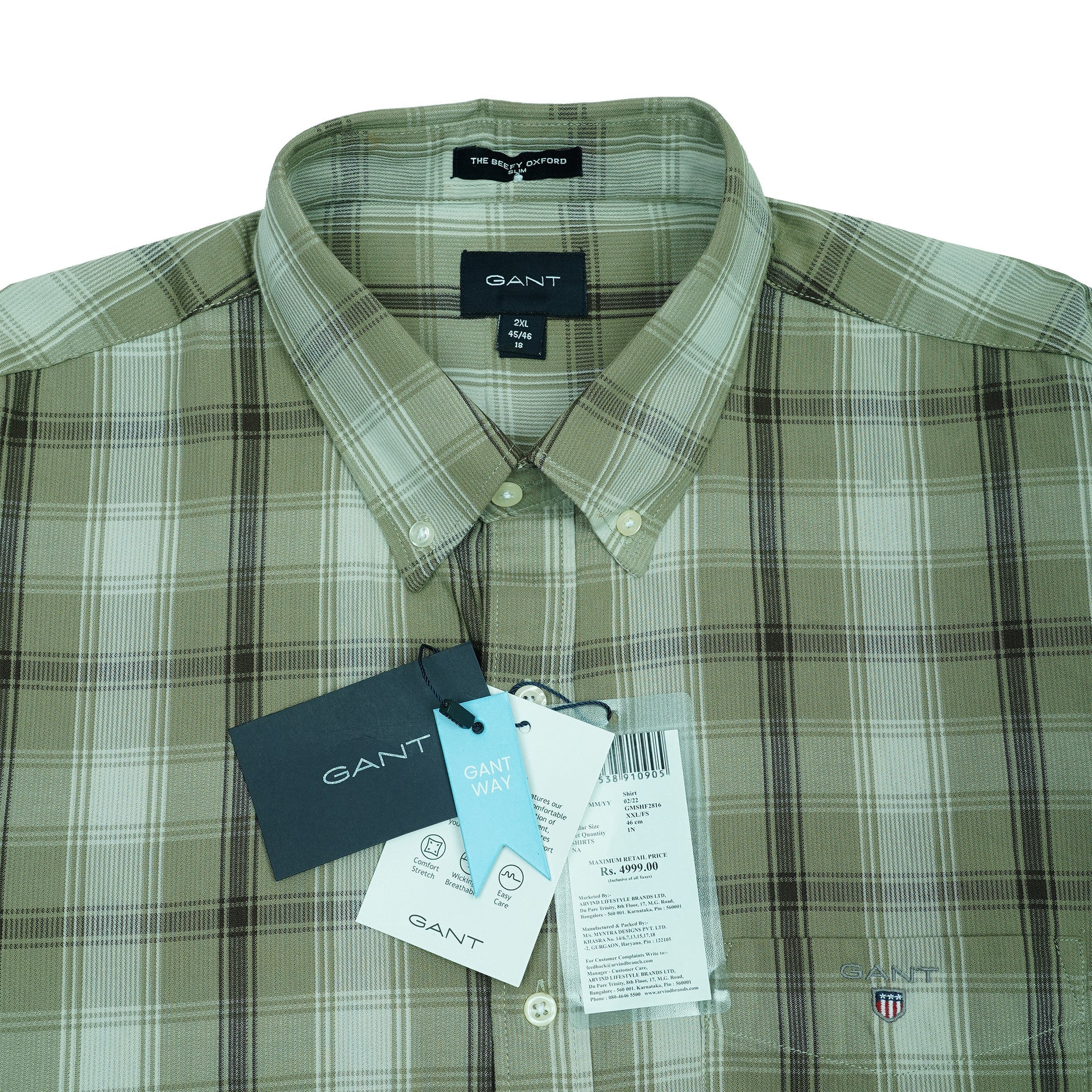 GANT Enchanted Sage Tailored Fit Long Sleeve Flannel Shirt