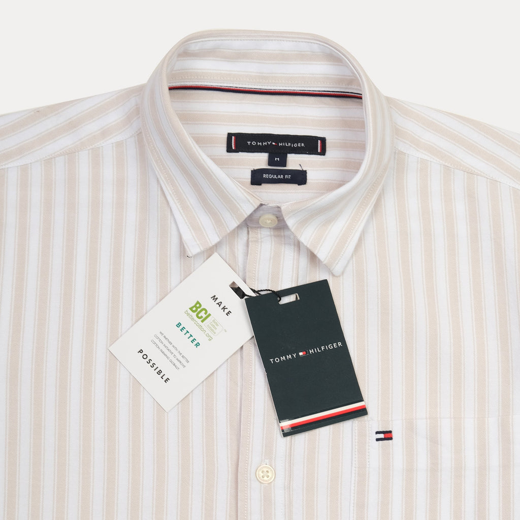 TOMMY HILFIGER Silken Pearl Tailored Fit Long Sleeve Button-Up Shirt