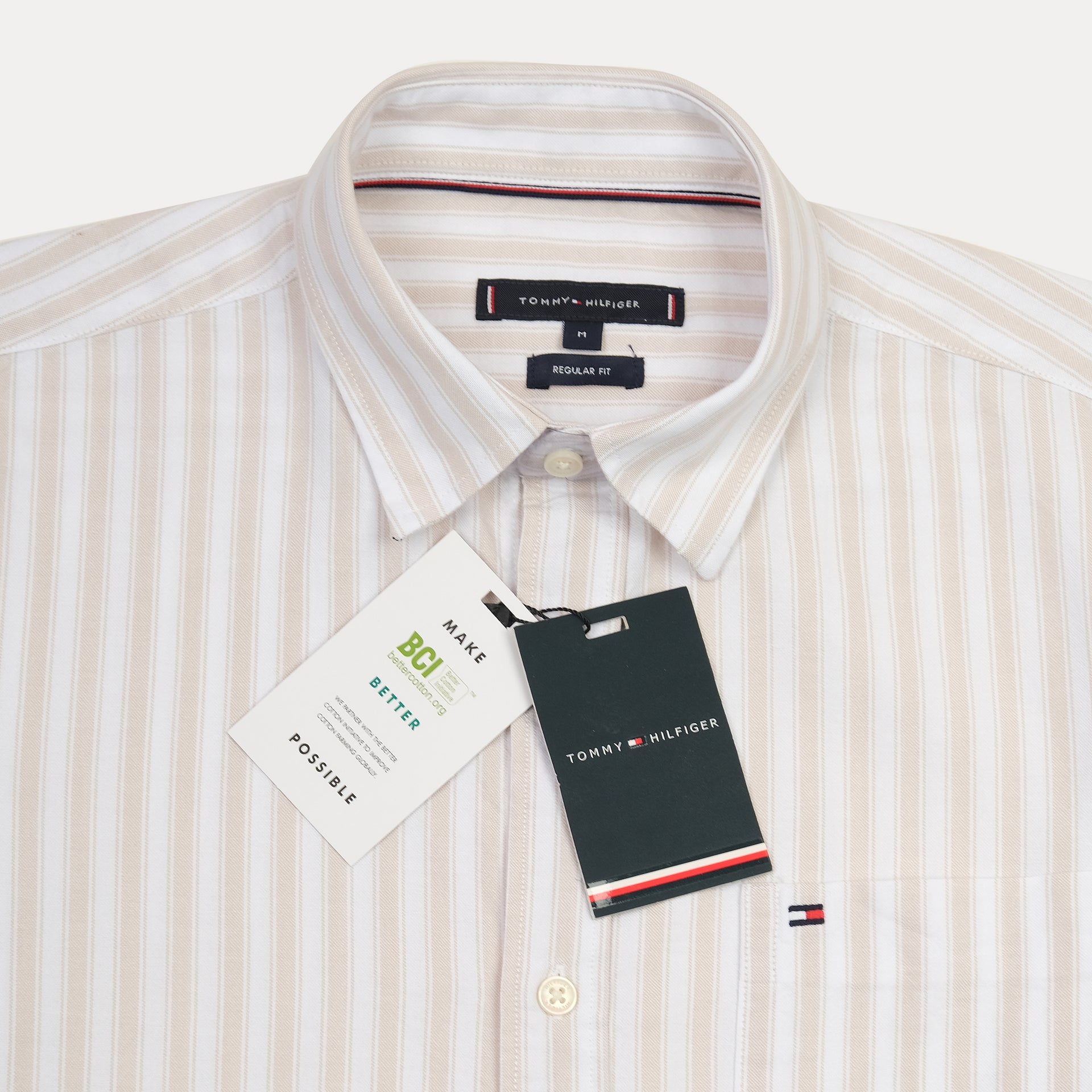 TOMMY HILFIGER Silken Pearl Tailored Fit Long Sleeve Button-Up Shirt