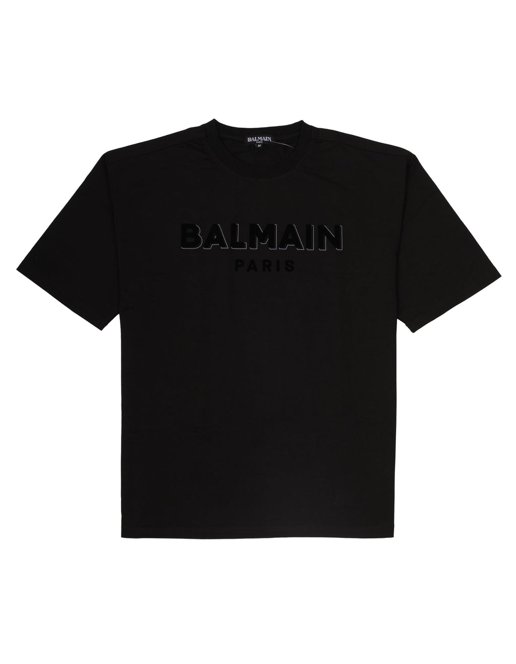 BALMAIN Midnight Noir Luxe Logo Short Sleeve Tee