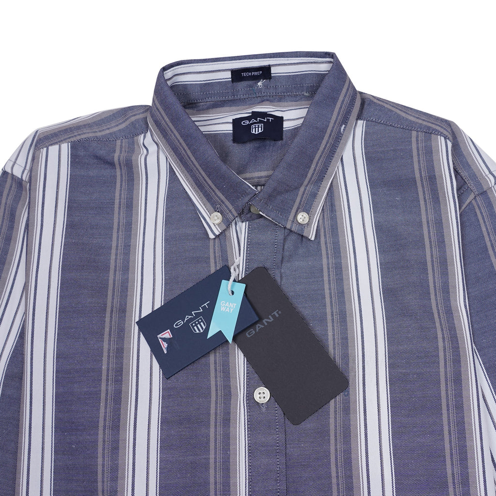GANT Ethereal Indigo Tailored Fit Long Sleeve Striped Shirt