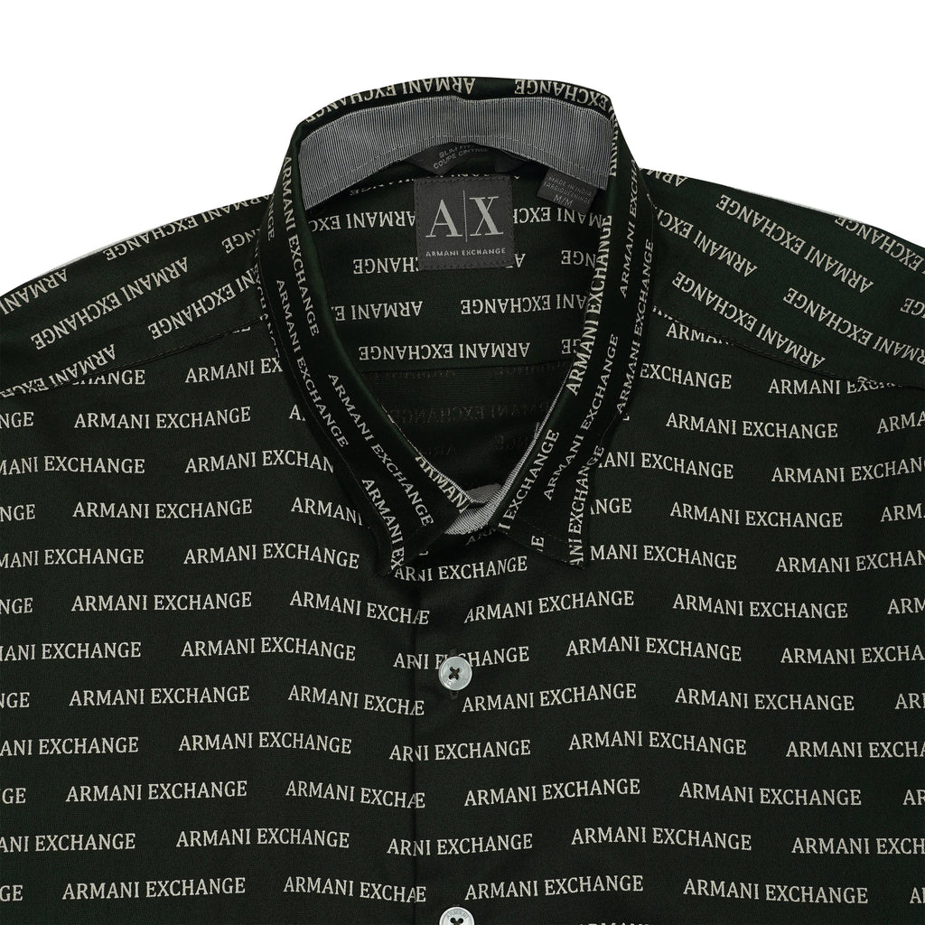 ARMANI EXCHANGE Opulent Cobalt Echo Tailored Fit Long Sleeve Button-Up Shirt
