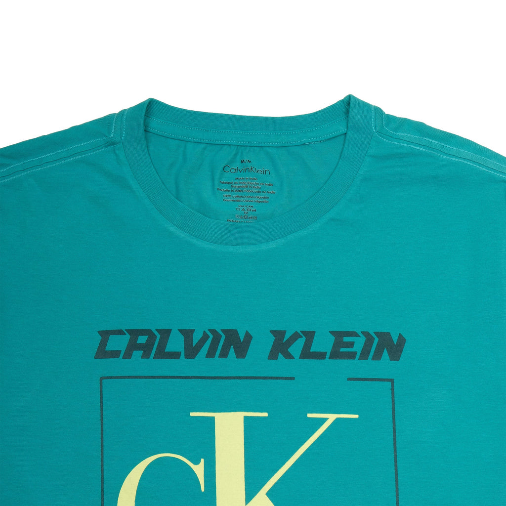CALVIN KLEIN Tropical Teal Classic Fit Graphic Logo Tee