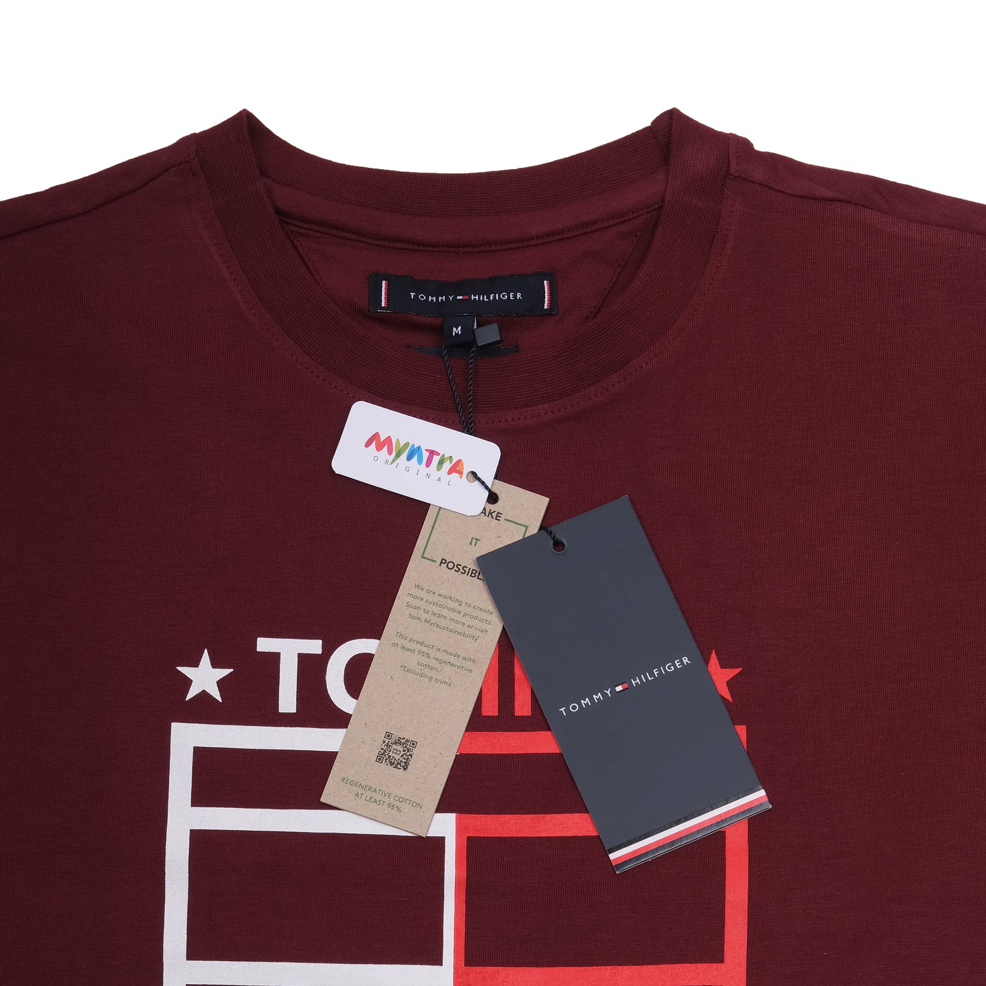 TOMMY HILFIGER Garnet Red Classic Fit Graphic Logo Tee