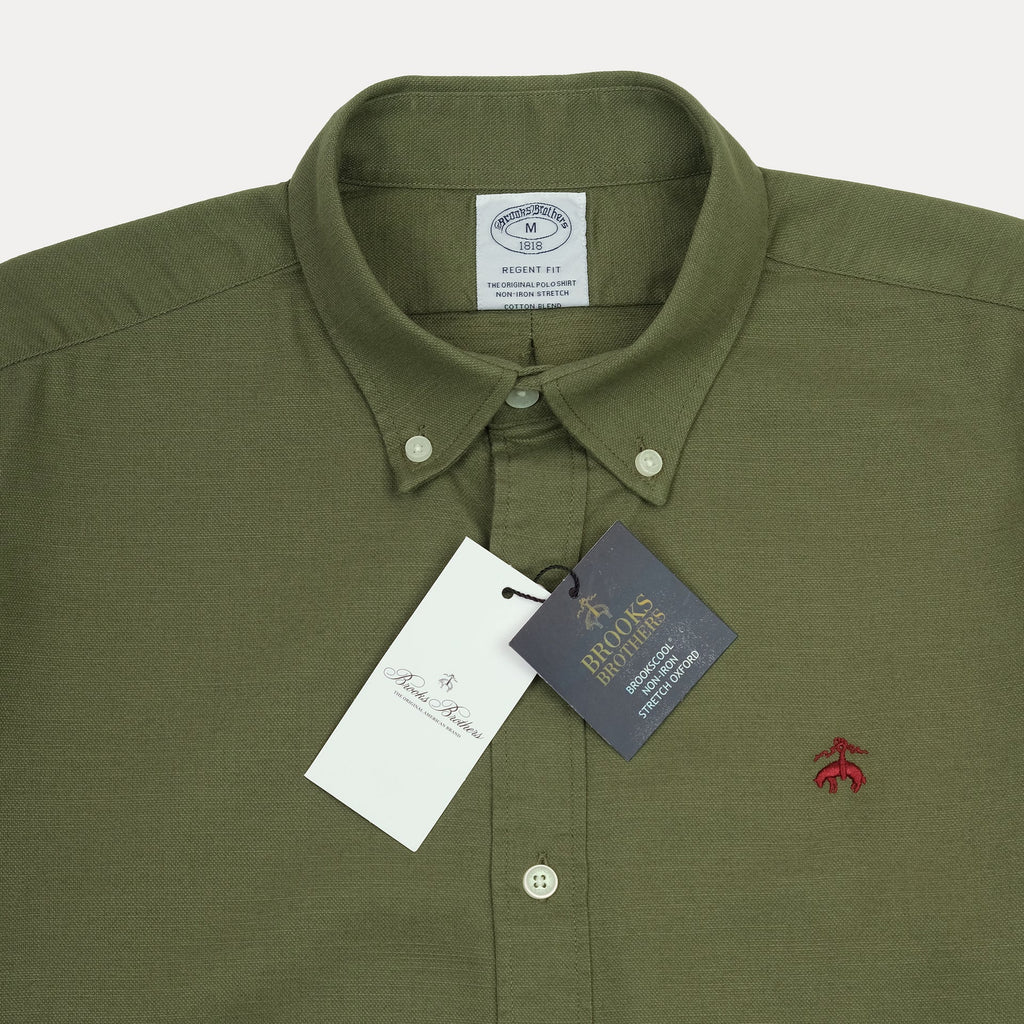 BROOKS BROTHERS Mystic Olive Classic Fit Long Sleeve Button-Down Shirt
