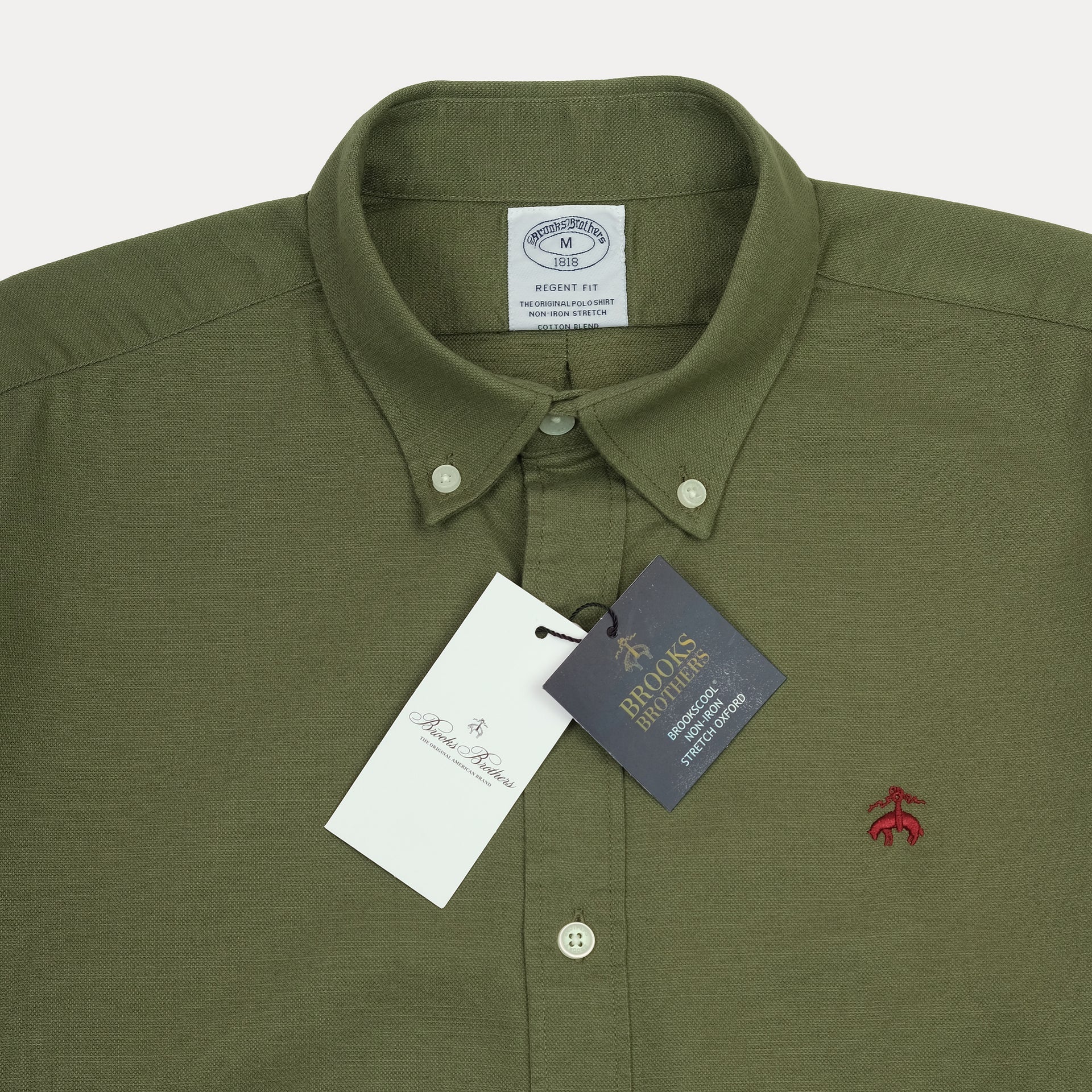 BROOKS BROTHERS Mystic Olive Classic Fit Long Sleeve Button-Down Shirt