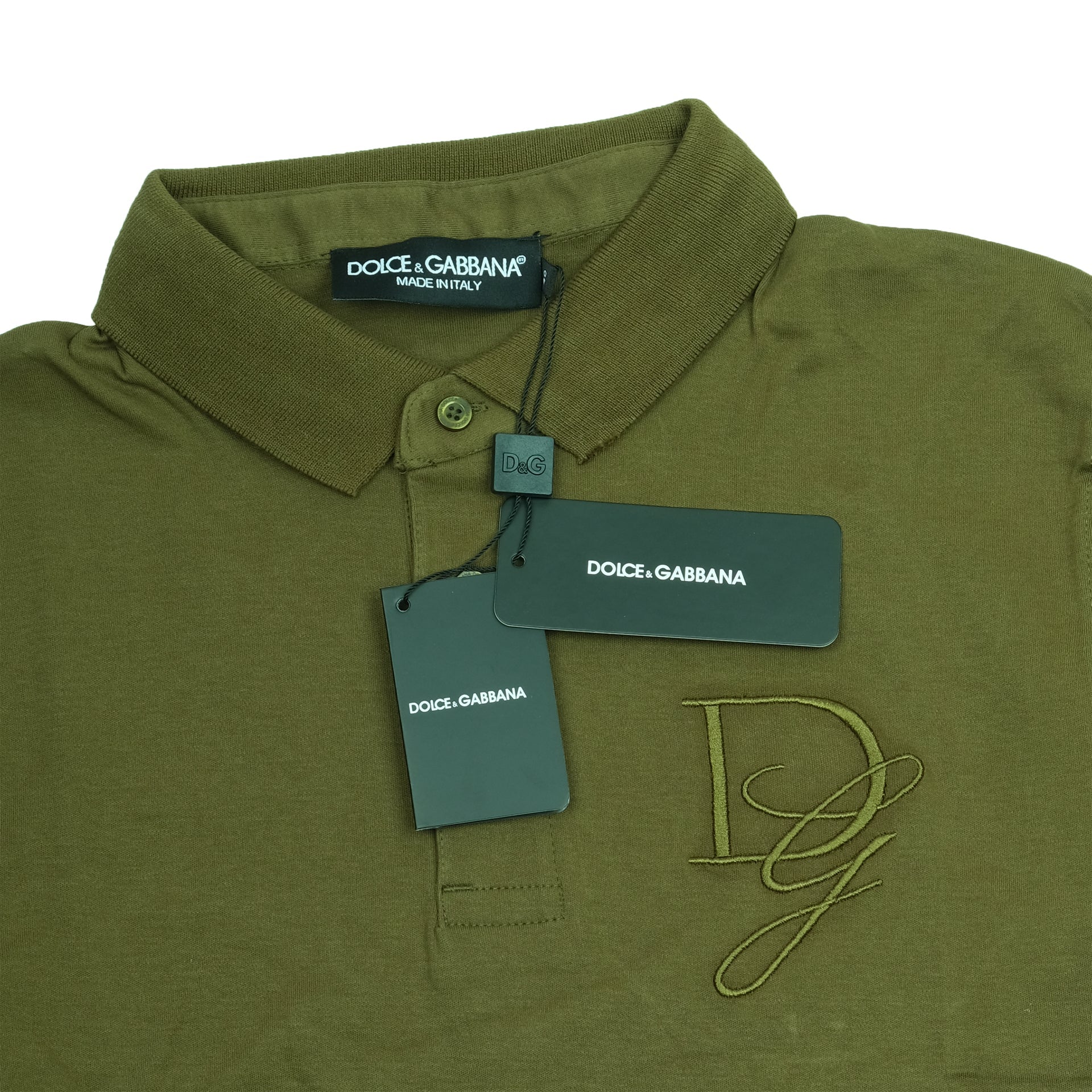 DOLCE&GABBANA Enchanted Olive Classic Fit Logo Polo
