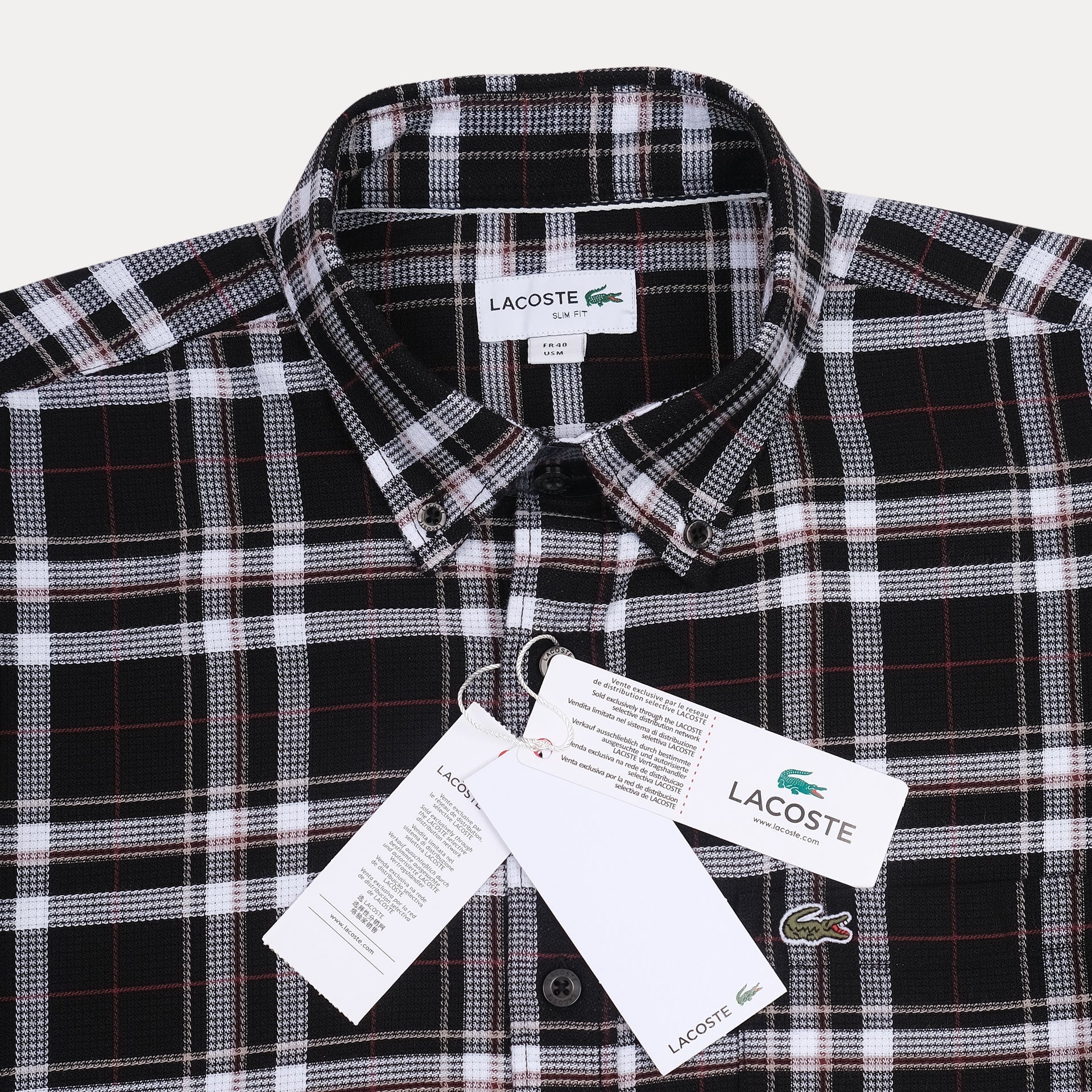 Lacoste Classic Fit Plaid Flannel Shirt