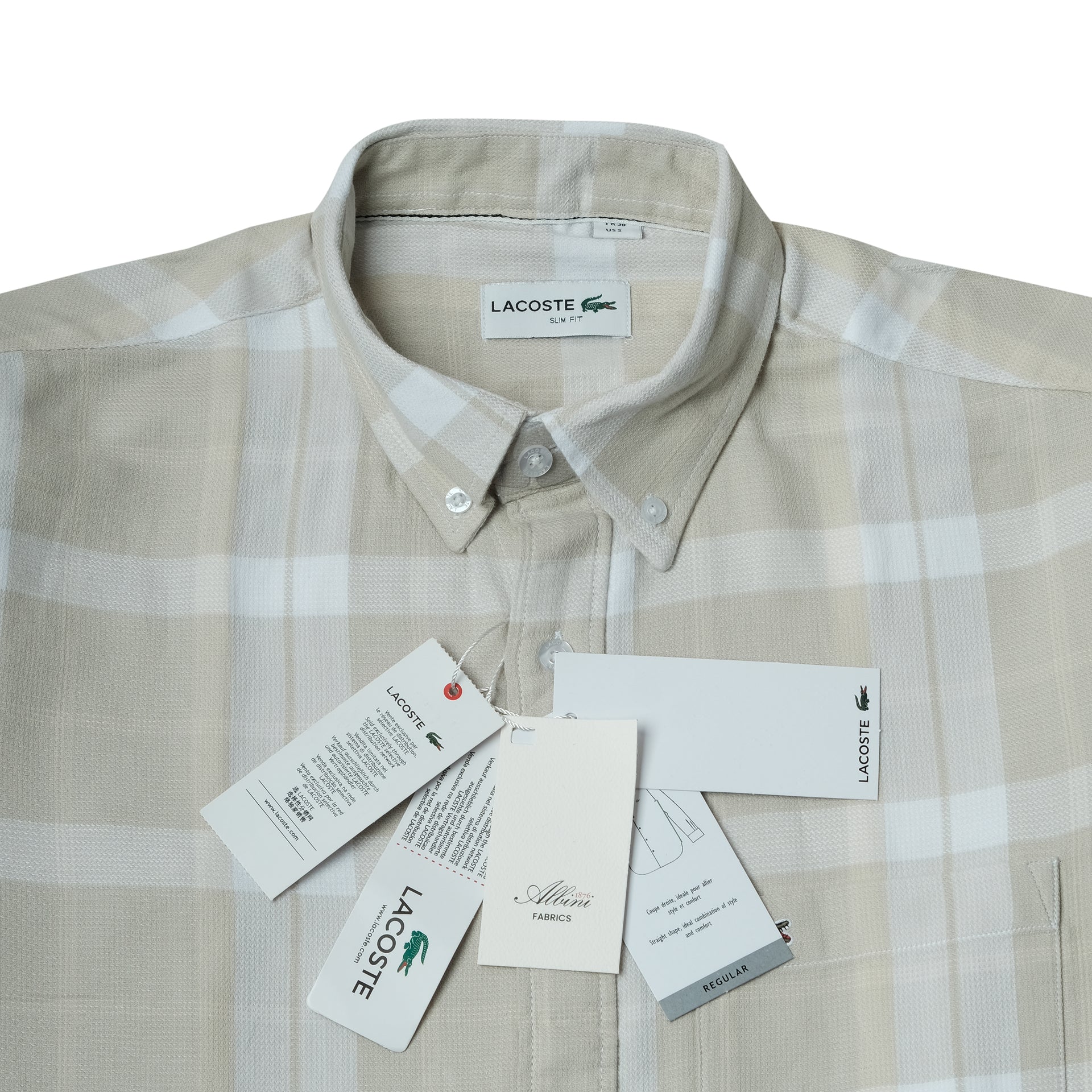 LACOSTE Sandstone Check Classic Fit Long Sleeve Button-Up Shirt