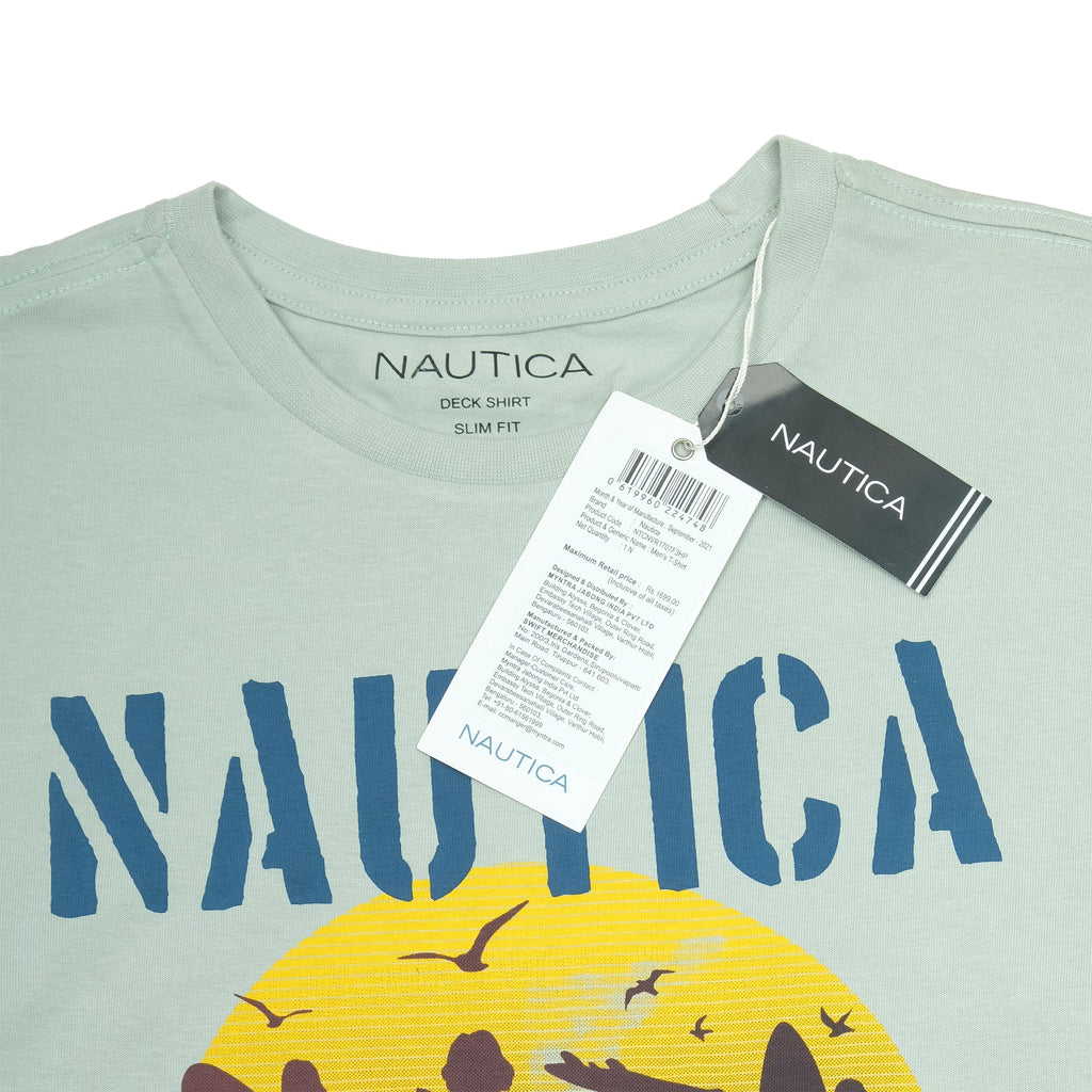 NAUTICA Serene Aqua Slim Fit Short Sleeve Deck Shirt
