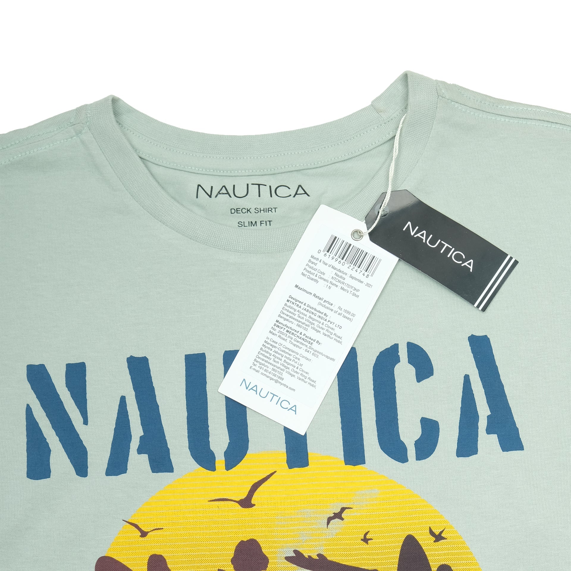 NAUTICA Serene Aqua Slim Fit Short Sleeve Deck Shirt