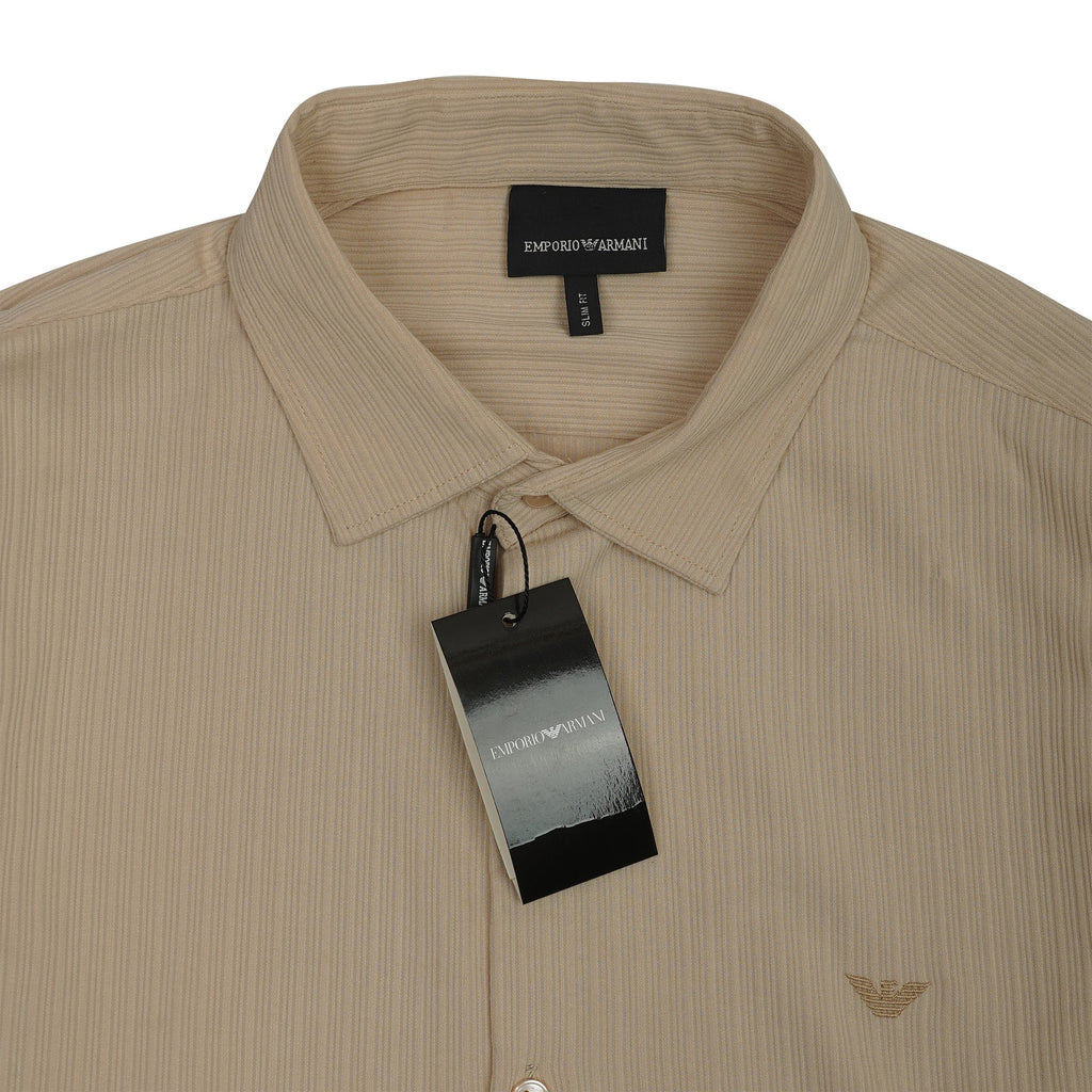 EMPORIO ARMANI Serene Sand Tailored Fit Long Sleeve Shirt
