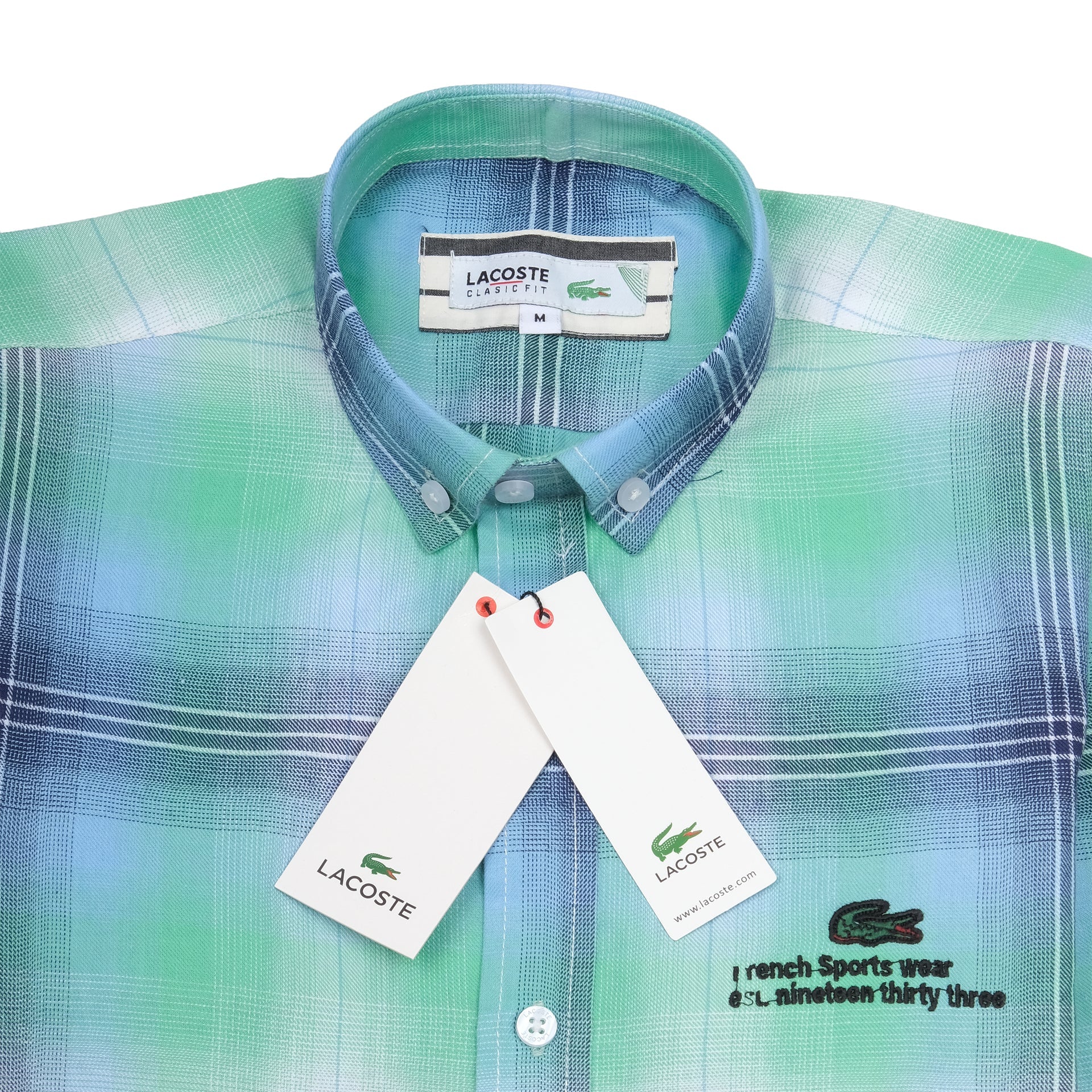 LACOSTE Emerald Tide Slim Fit Long Sleeve Button-Up Shirt