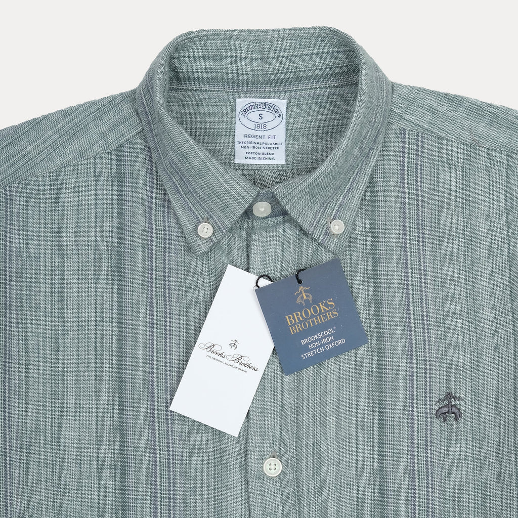BROOKS BROTHERS Tranquil Seafoam Tailored Fit Long Sleeve Oxford Shirt