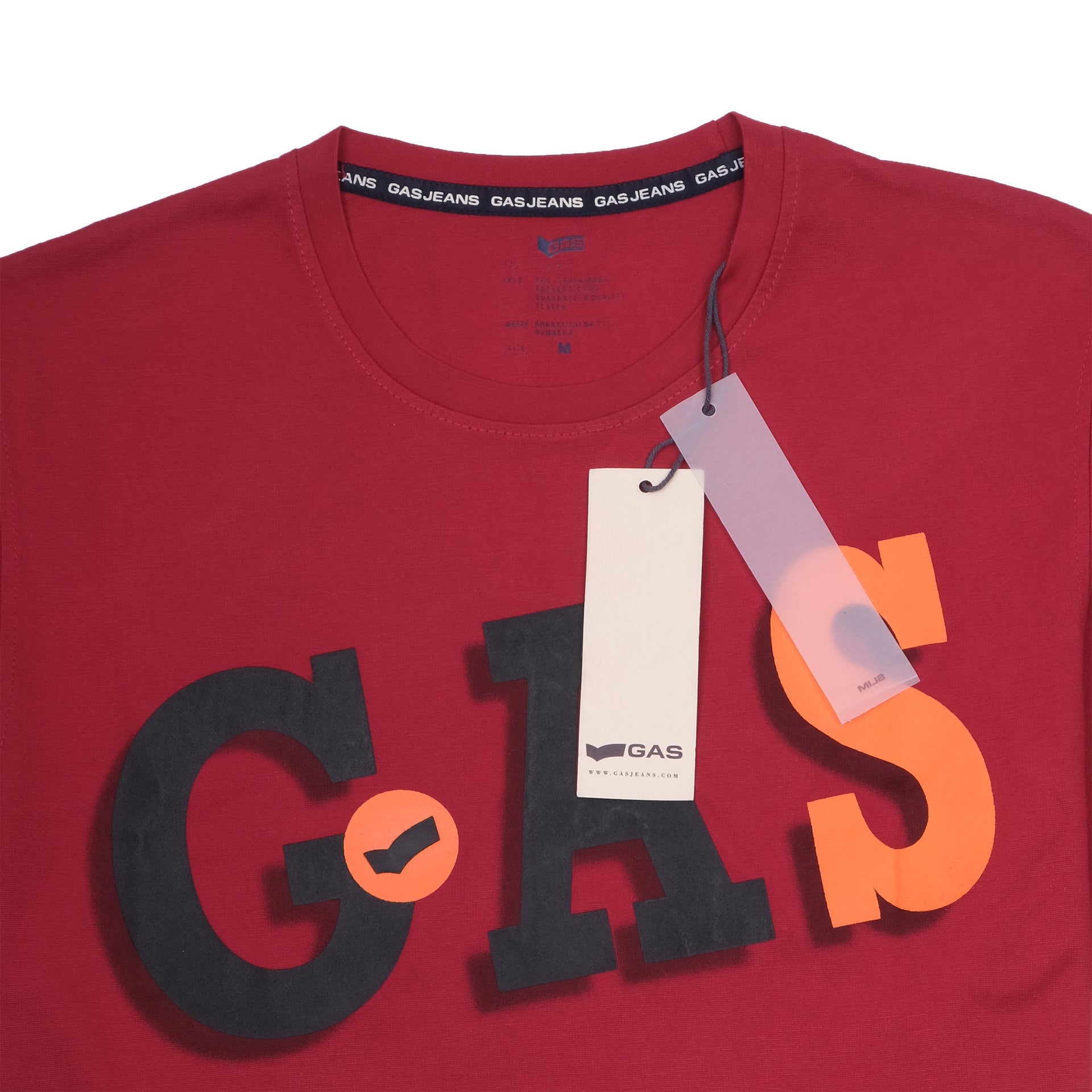 GAS Ember Red Relaxed Fit Short Sleeve Graphic Tee