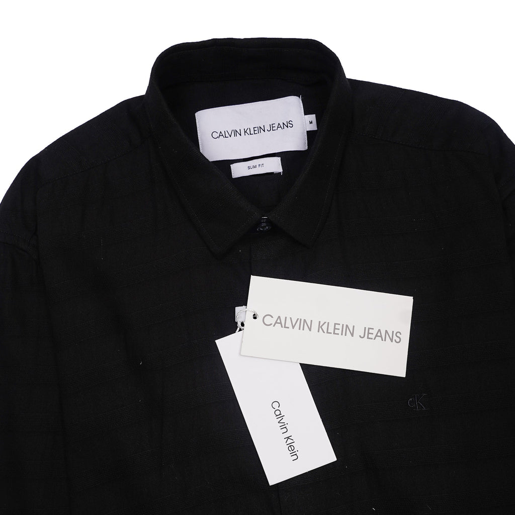 CALVIN KLEIN Prismatic Charcoal Tailored Fit Long Sleeve Shirt