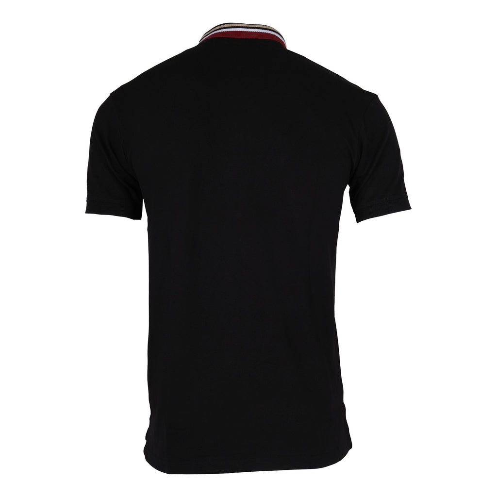 TOMMY HILFIGER Midnight Noir Classic Fit Polo Shirt with Striped Collar