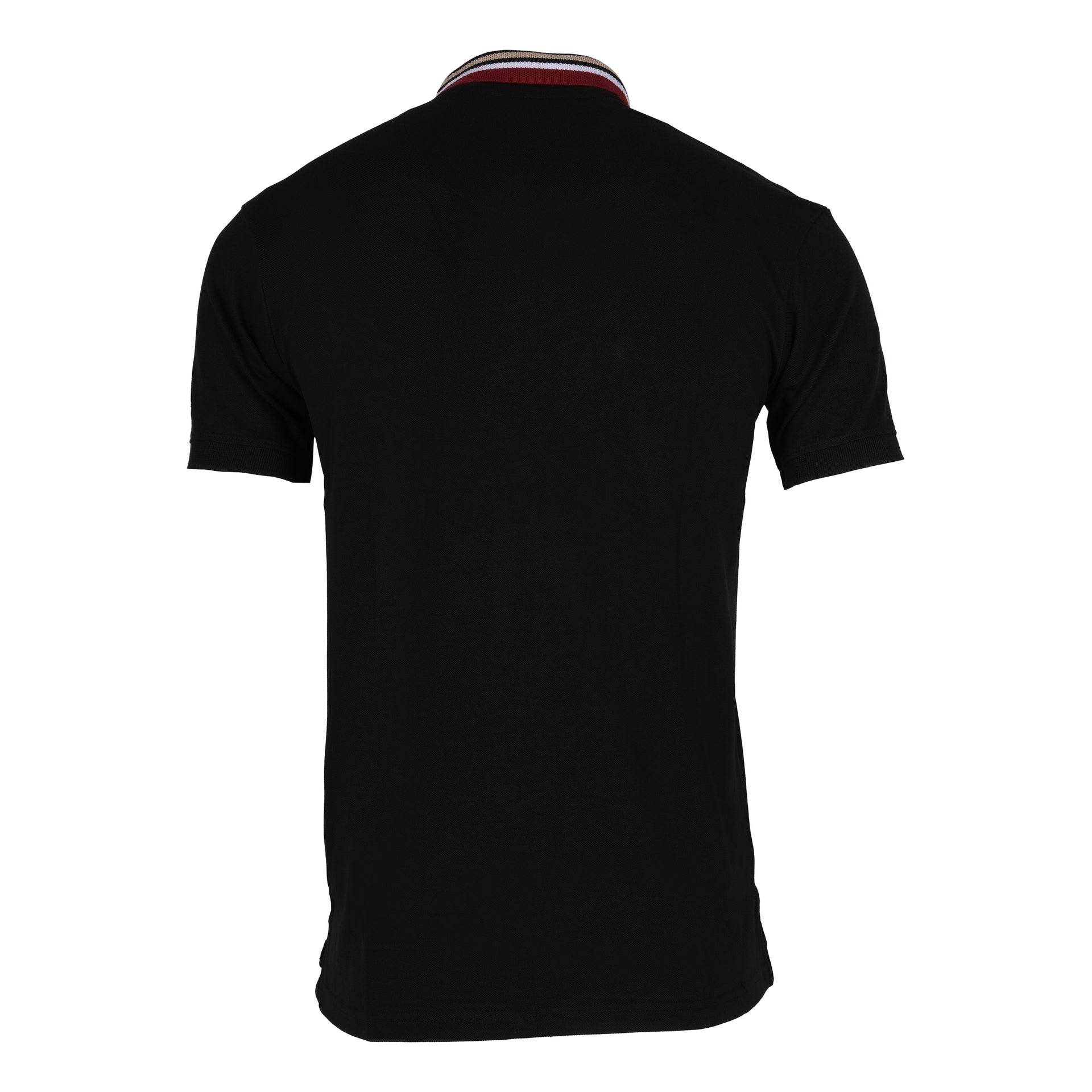 TOMMY HILFIGER Midnight Noir Classic Fit Polo Shirt with Striped Collar