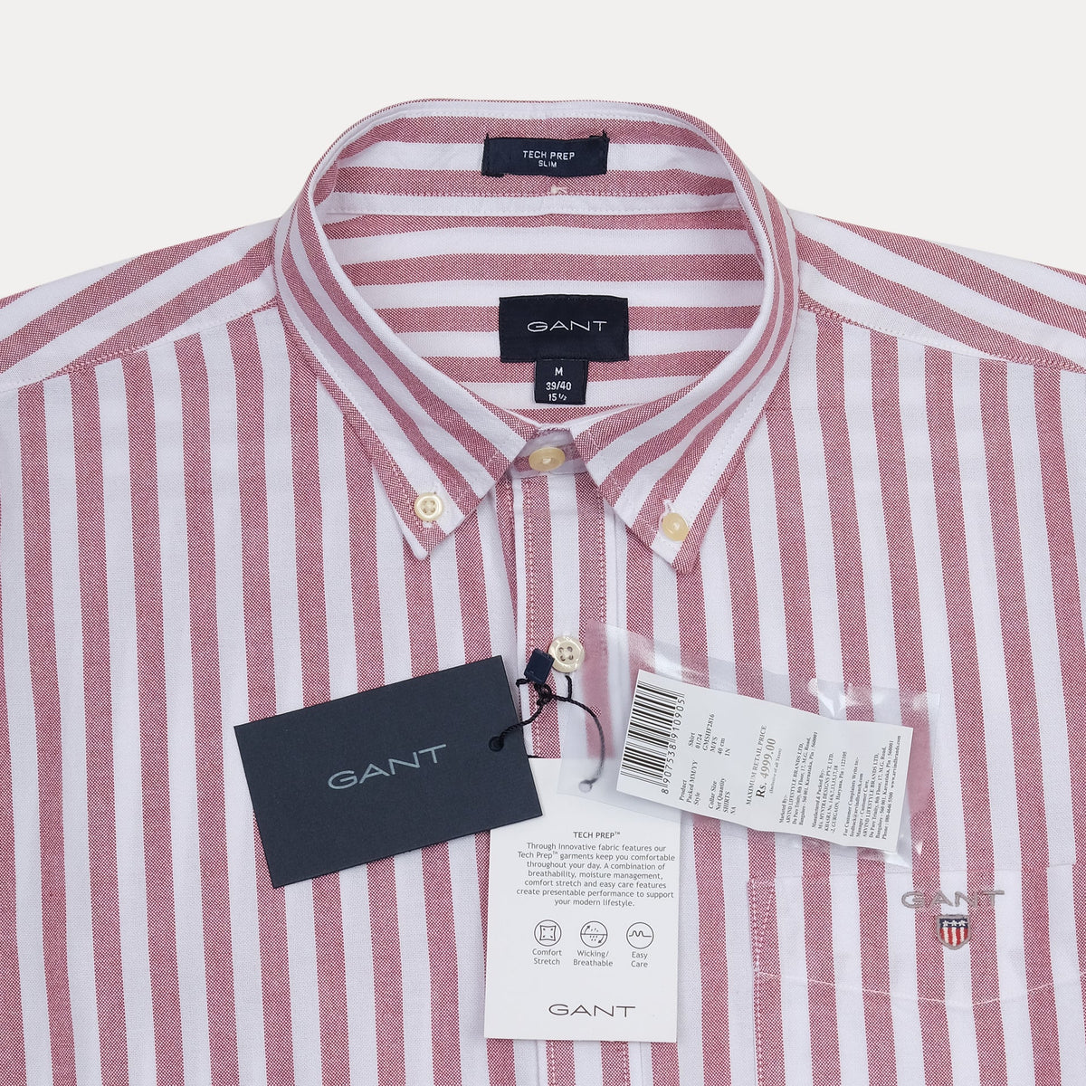 GANT Coral Blush Tailored Fit Long Sleeve Button-Up Shirt