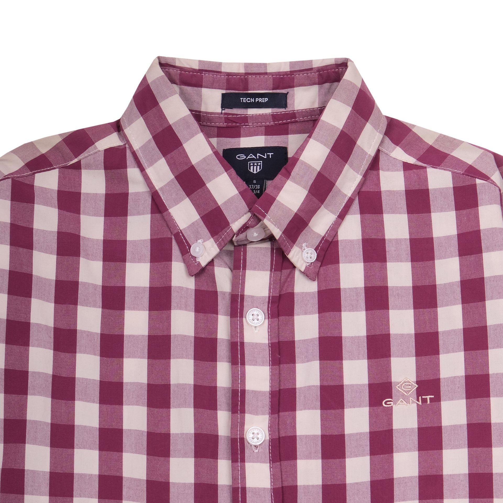 GANT Crimson Plaid Slim Fit Tech Prep Button-Up Shirt