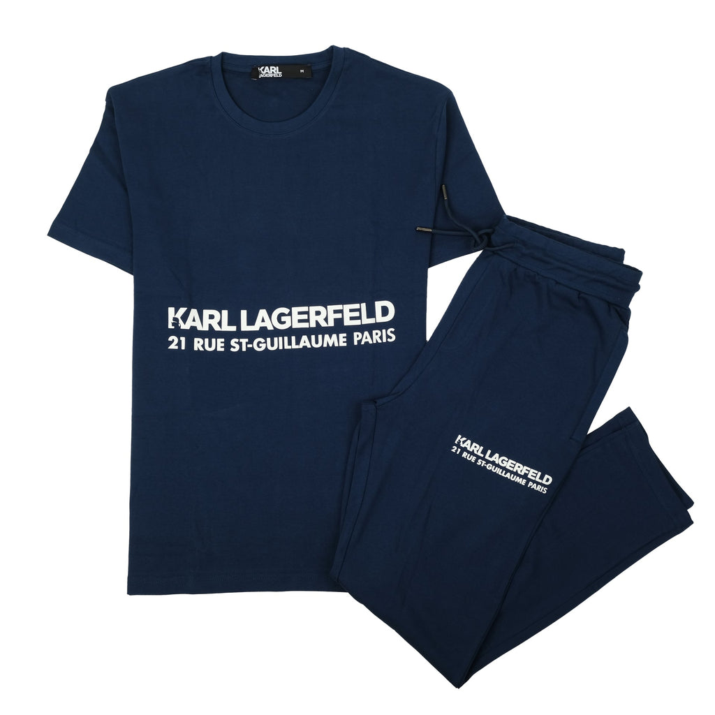 KARL LAGERFELD Midnight Navy Luxe Logo T-Shirt & Jogger Set