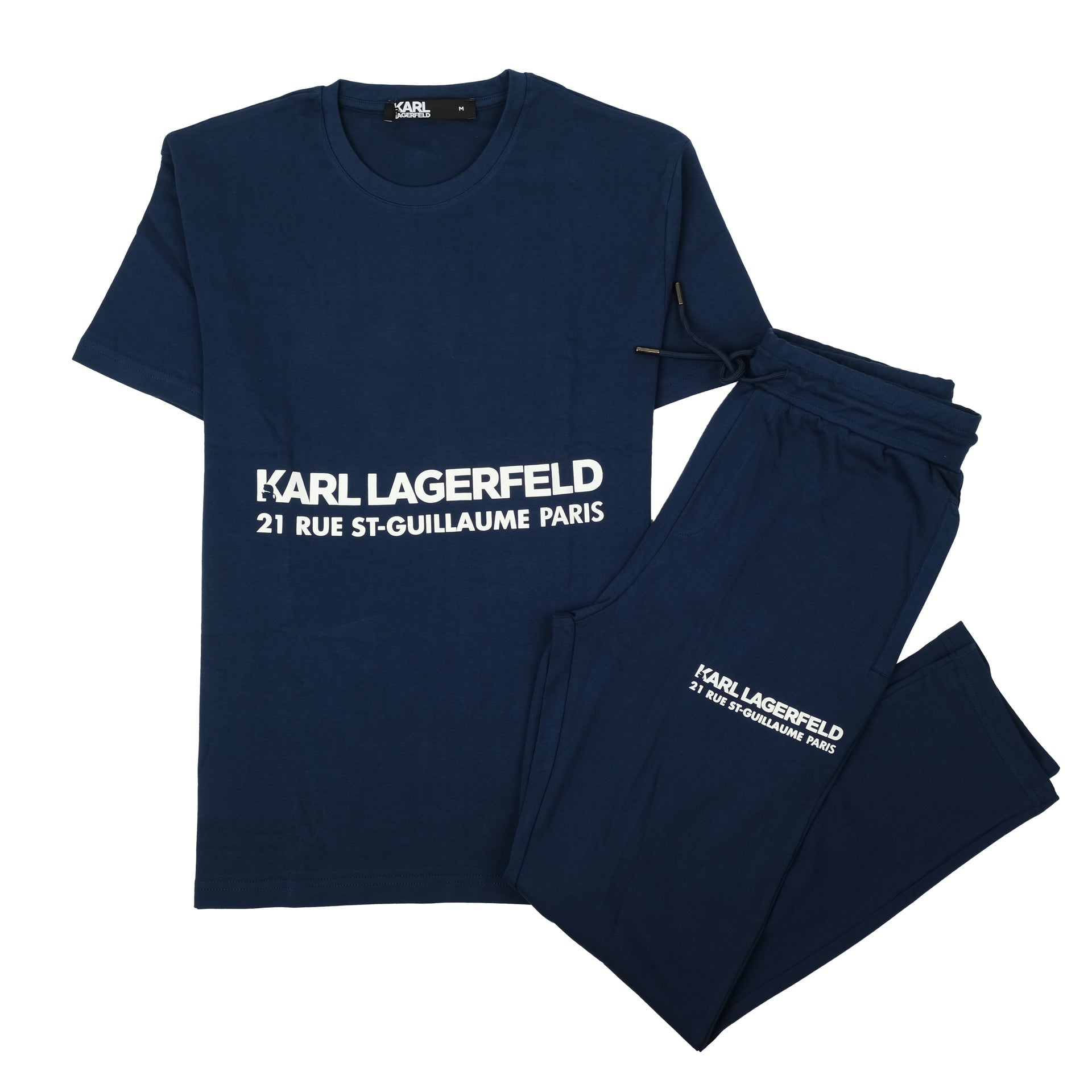 KARL LAGERFELD Midnight Navy Luxe Logo T-Shirt & Jogger Set