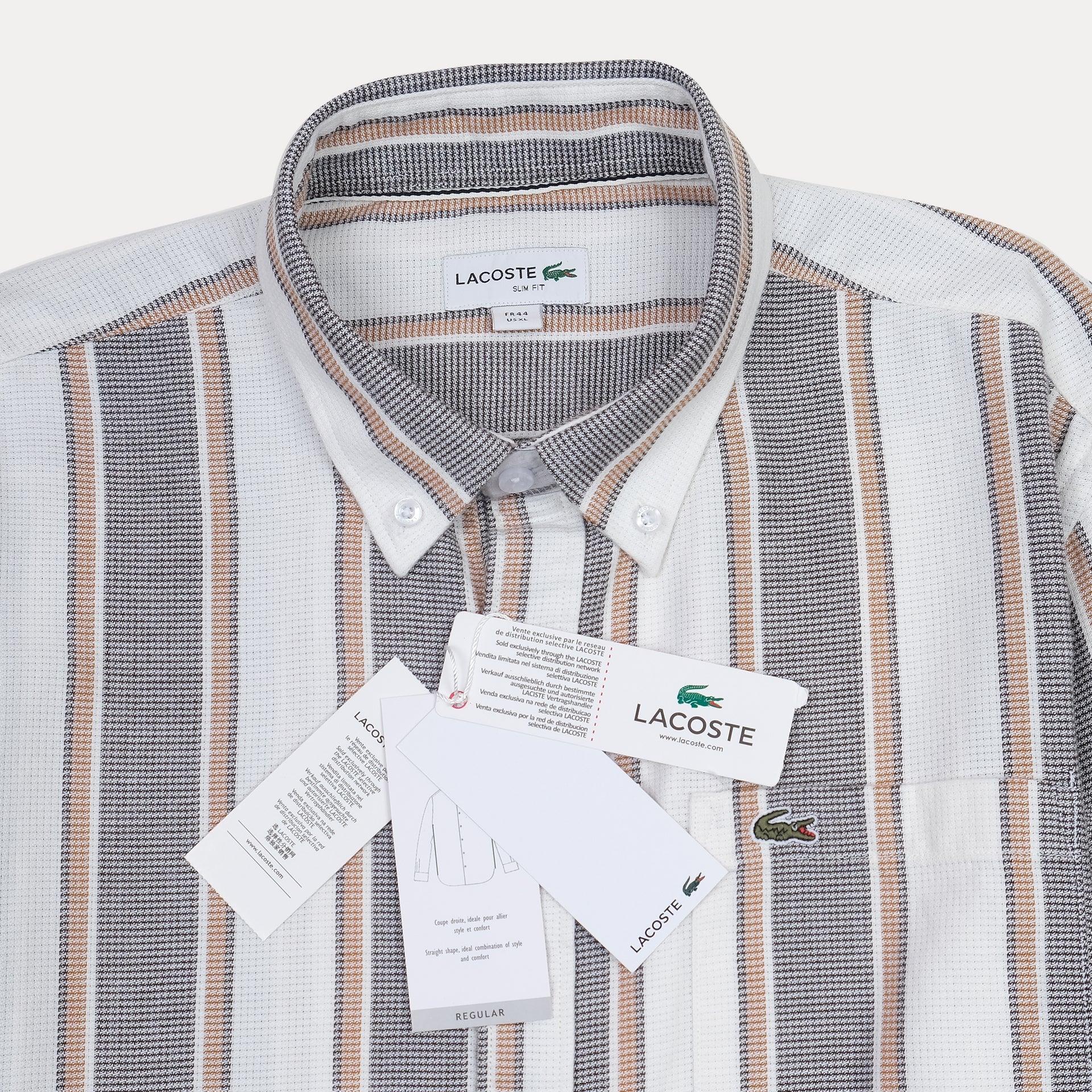 LACOSTE Twilight Sand Relaxed Fit Long Sleeve Button-Up Shirt