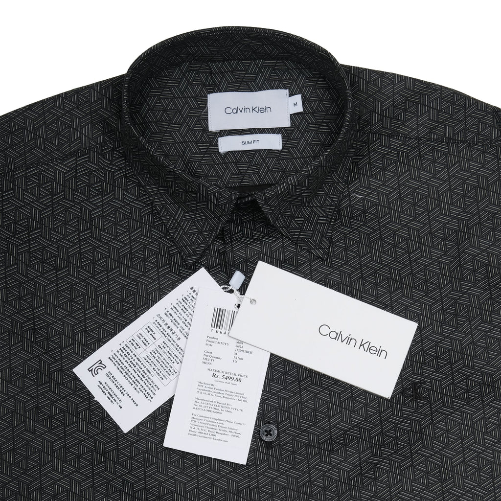 CALVIN KLEIN Shadowed Obsidian Slim Fit Long Sleeve Shirt