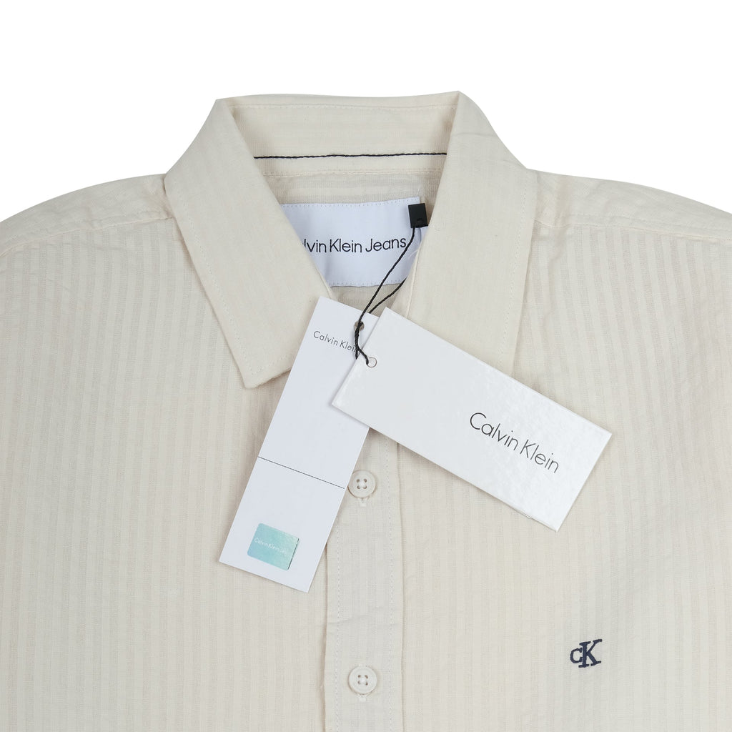 CALVIN KLEIN Soft Cream Whisper Classic Fit Long Sleeve Shirt