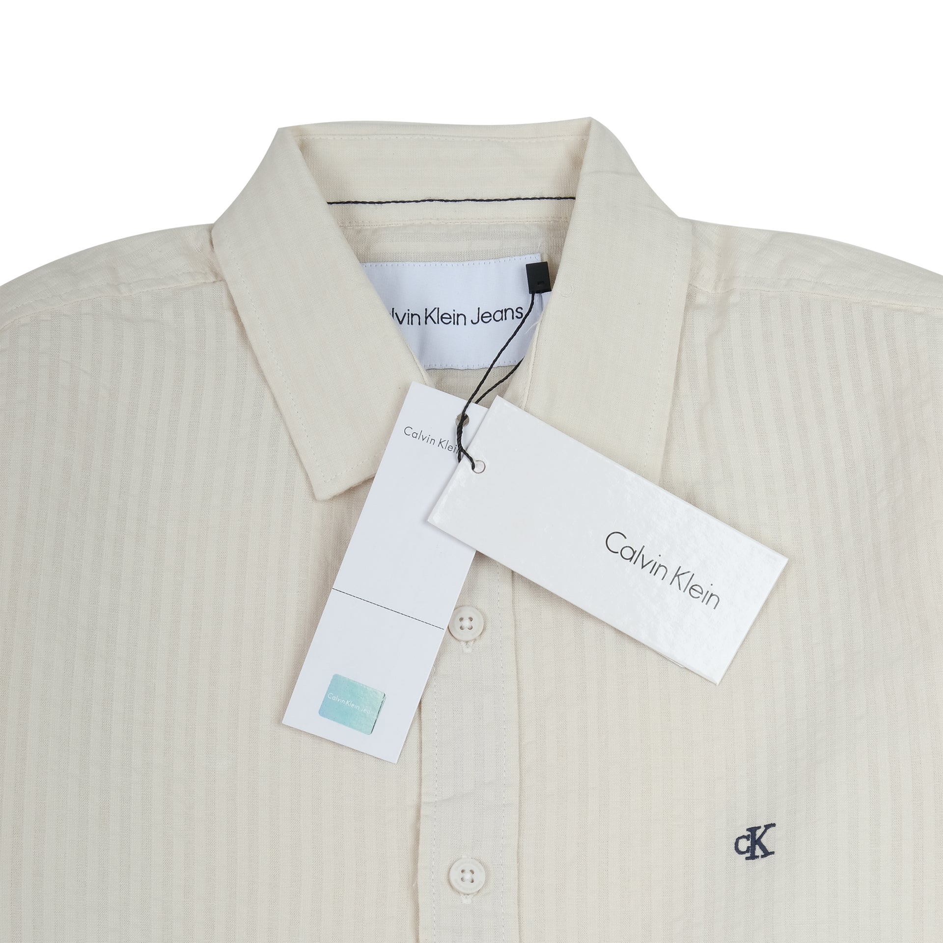 CALVIN KLEIN Soft Cream Whisper Classic Fit Long Sleeve Shirt